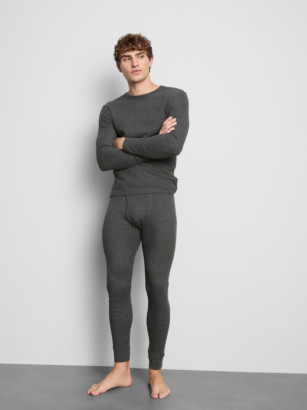 Heat IQ Warm Thermal Waffle Bottoms - Charcoal