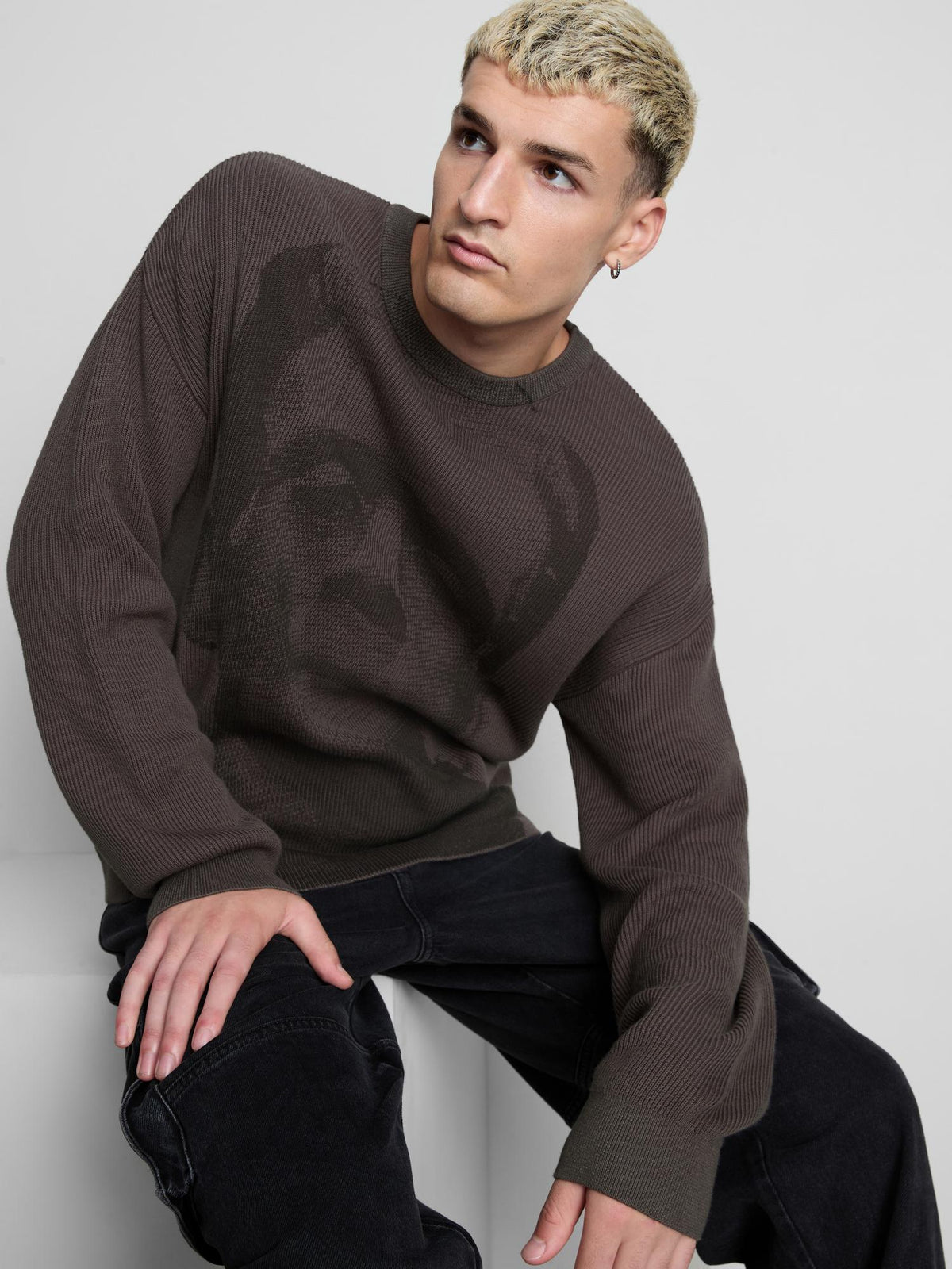 Frankenstein Pure Cotton Graphic Jumper - Grey
