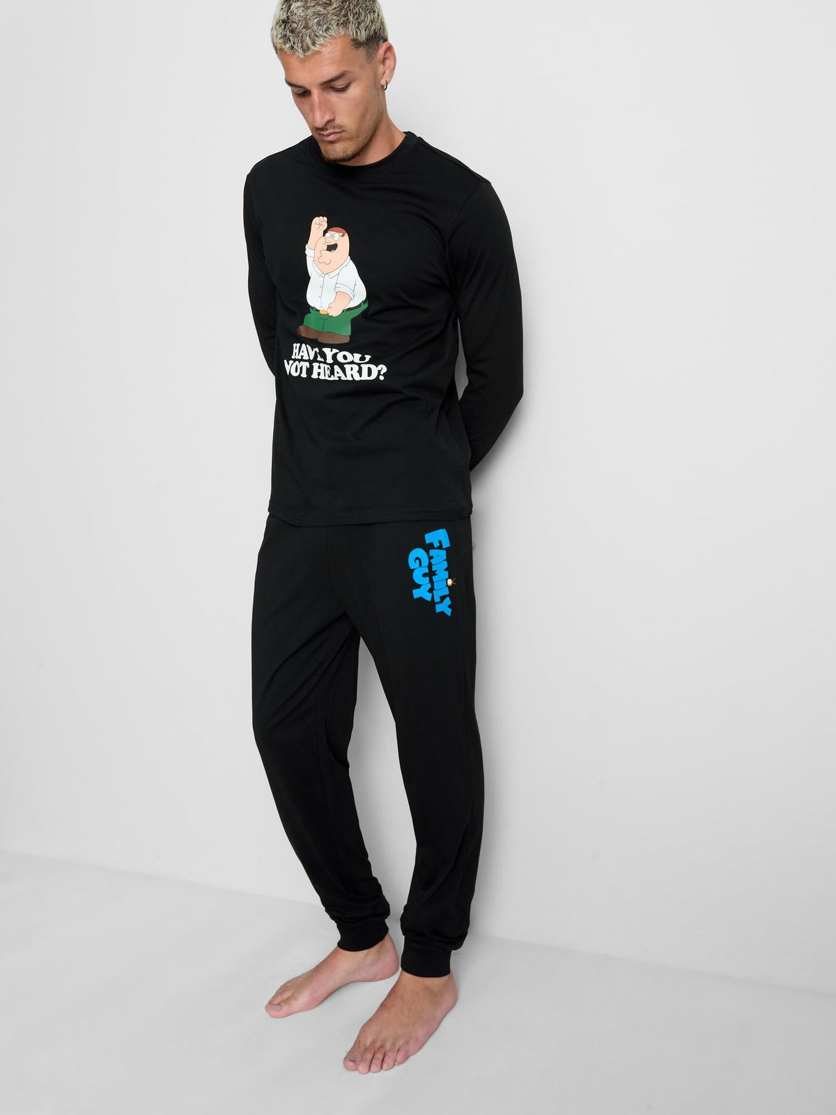 Family Guy Peter Griffin Pure Cotton Pyjama Set - Black