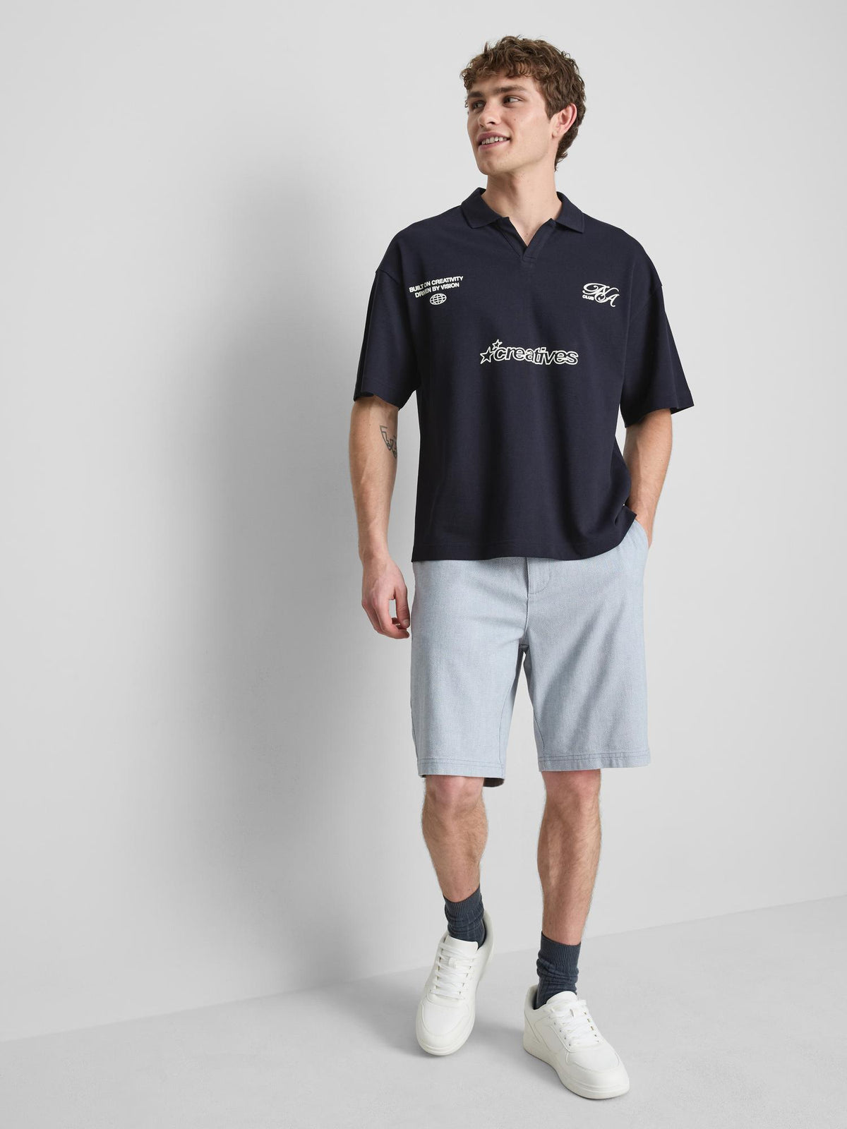 Graphic Polo Shirt - Navy