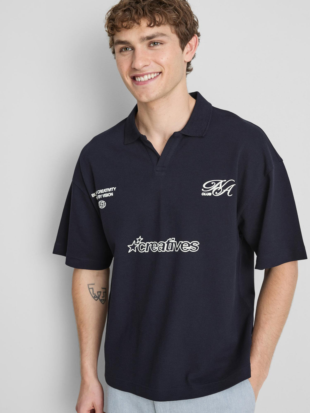 Graphic Polo Shirt - Navy