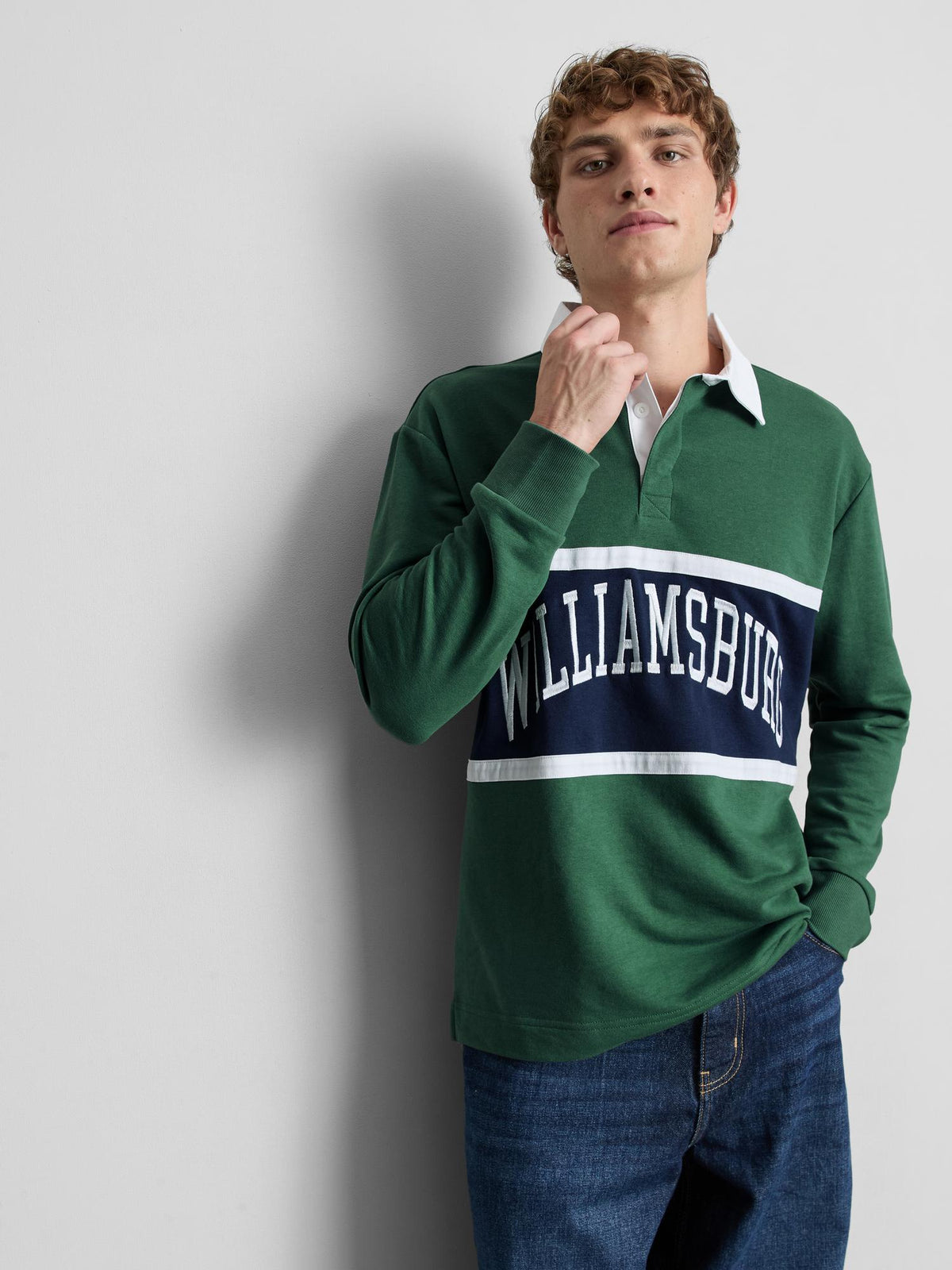Cotton Blend Williamsburg Rugby Shirt - Green