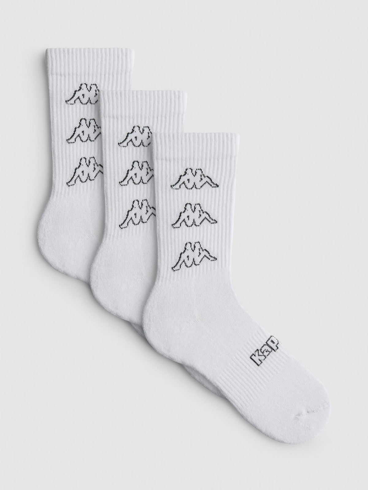 3pk Kappa Cotton Rich Sports Socks - White