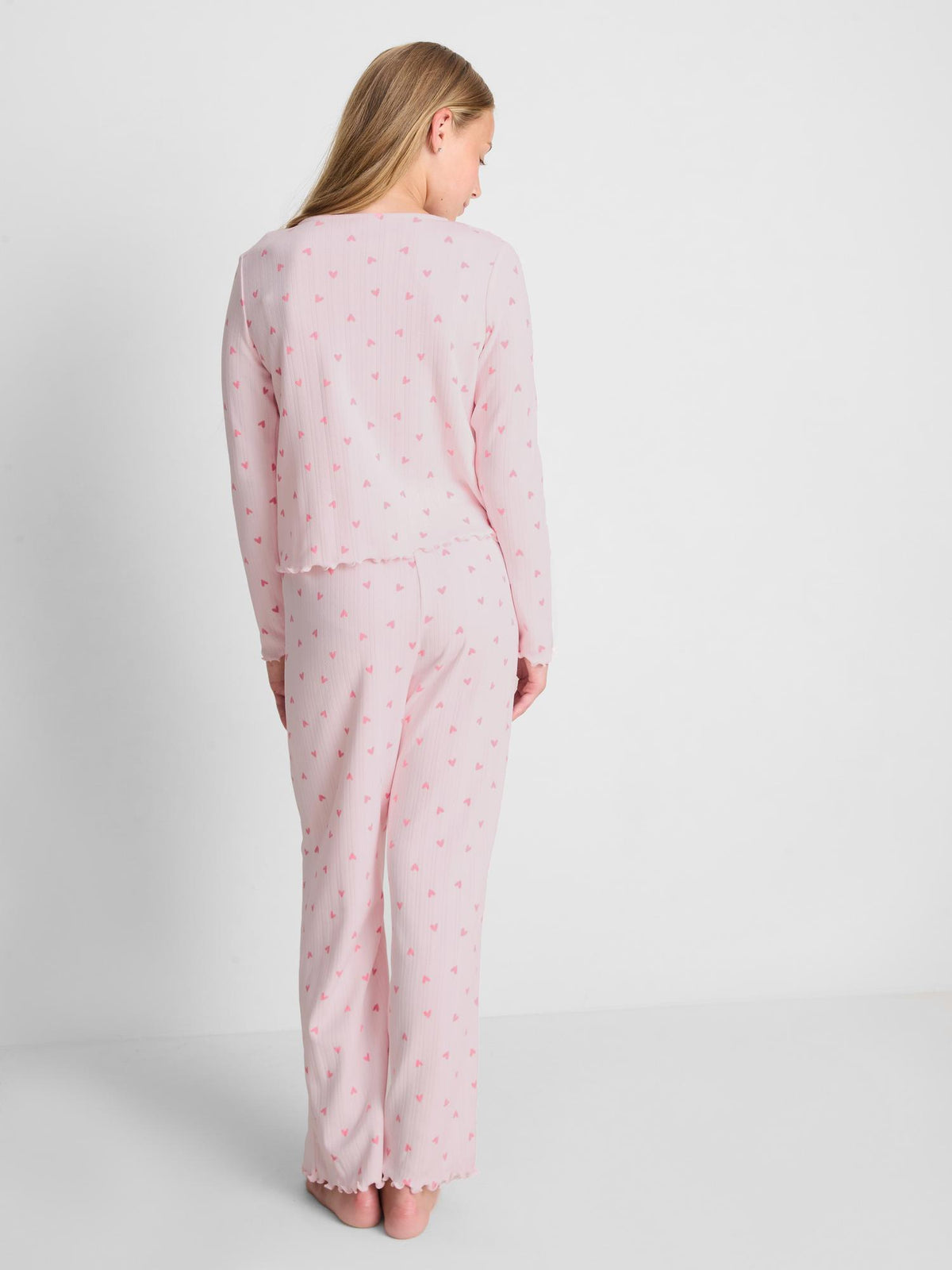 7-15yrs | Pointelle Shirt Pyjamas - Light Pink