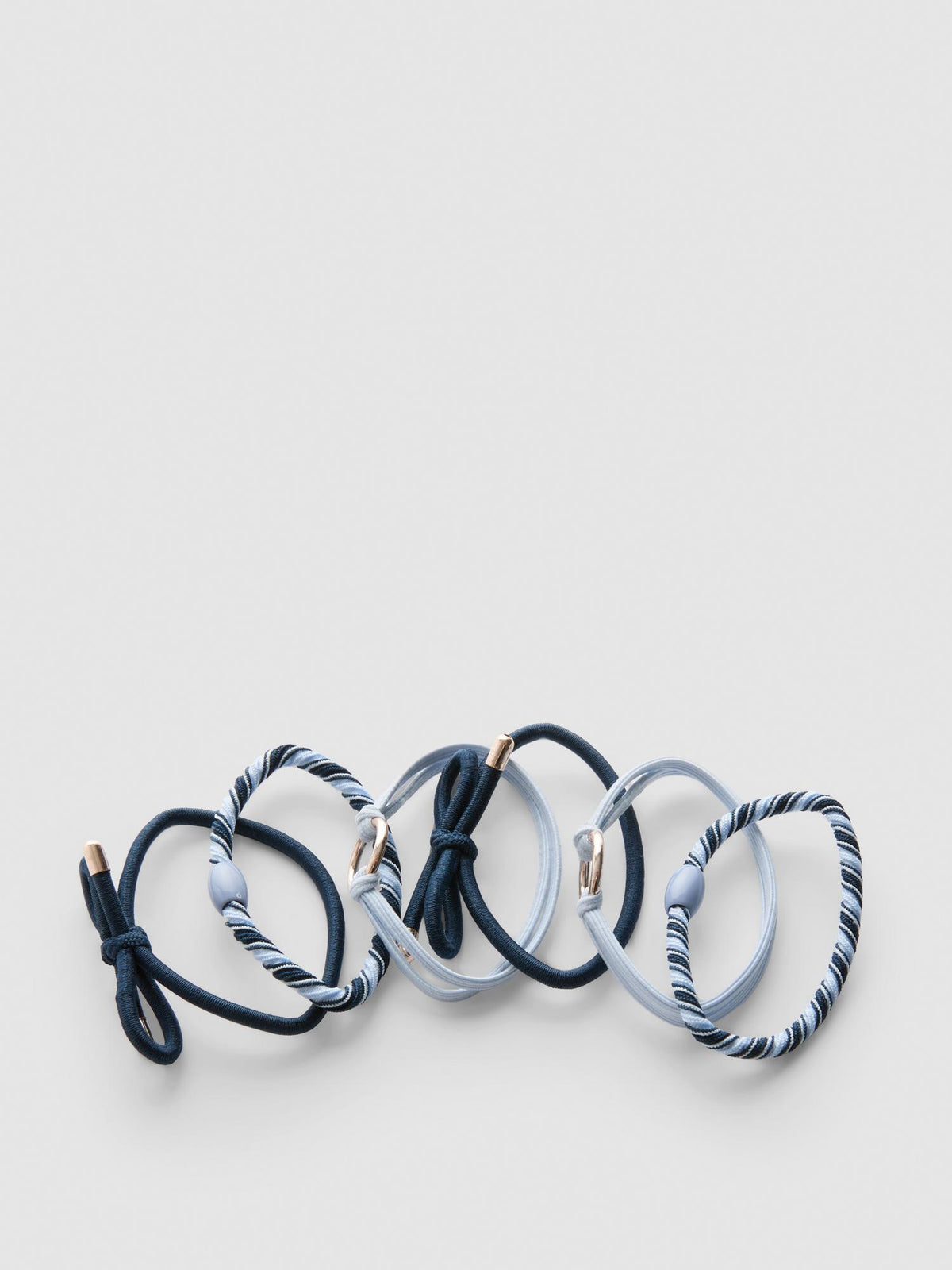 6pk Assorted Hair Ties - Blue