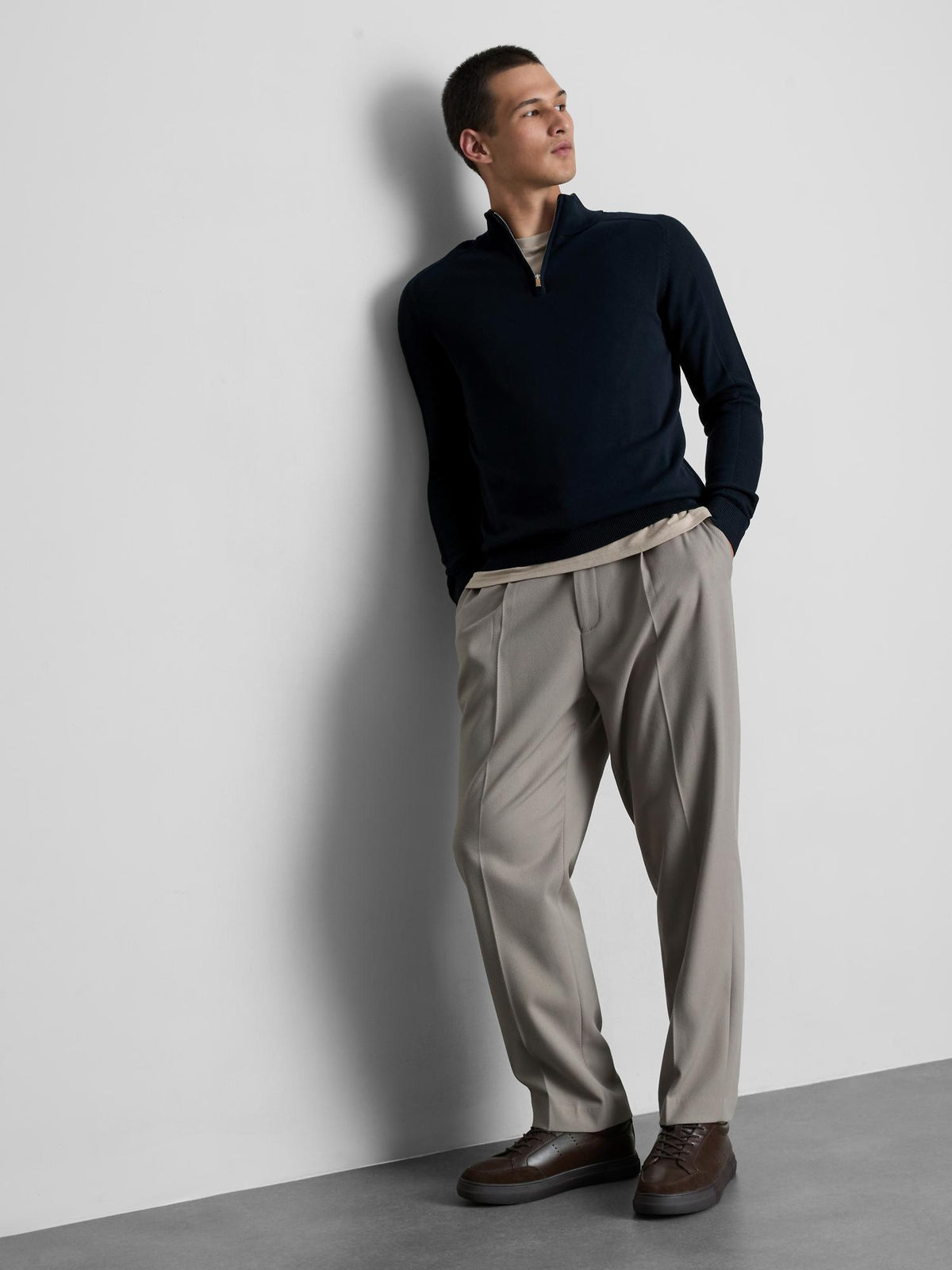 Quarter Zip Jumper - Navy