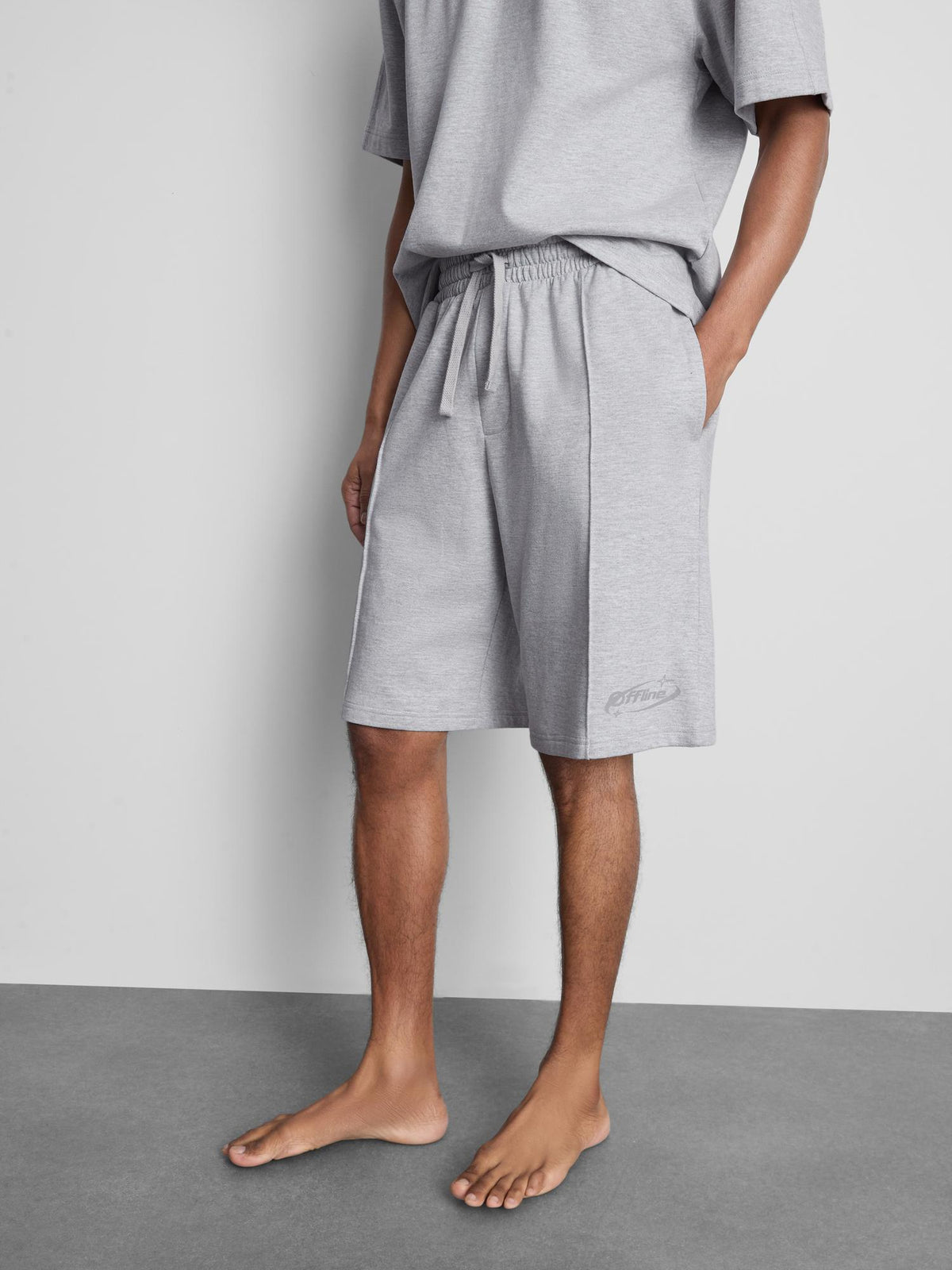 Cotton Rich Pyjama Shorts - Grey Marl