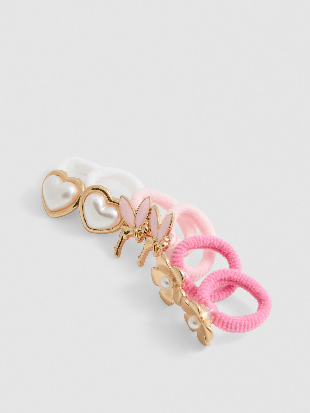 6pk Charm Hair Elastics - Pink