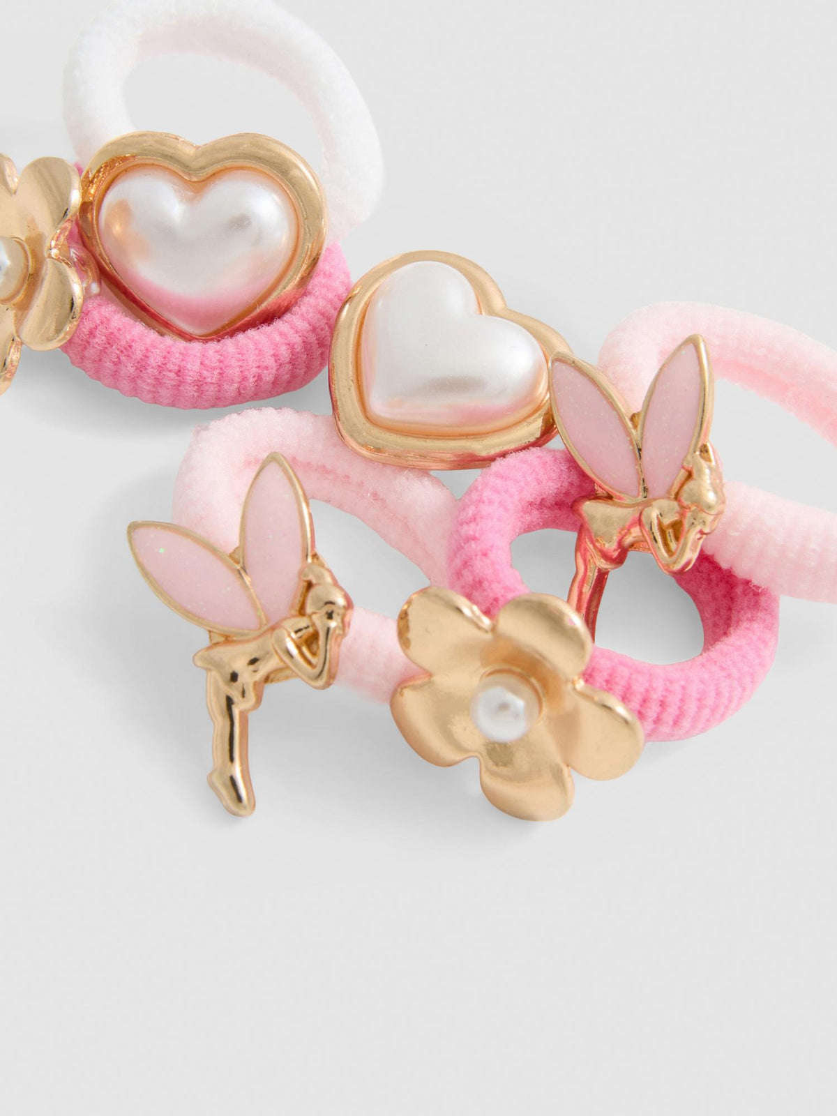6pk Charm Hair Elastics - Pink