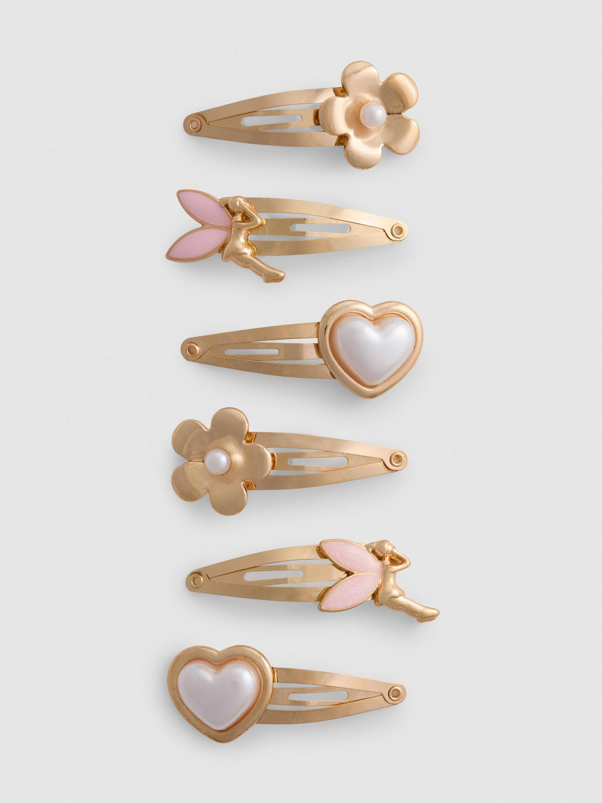 6pk Fairy Hair Clips - Pink