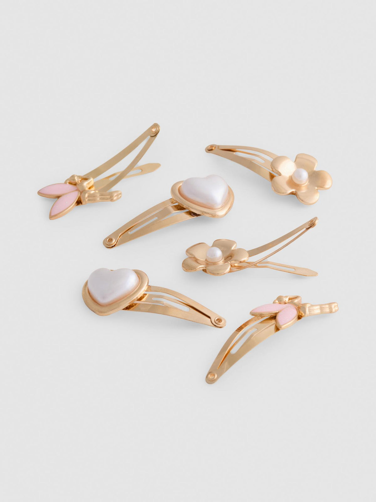 6pk Fairy Hair Clips - Pink