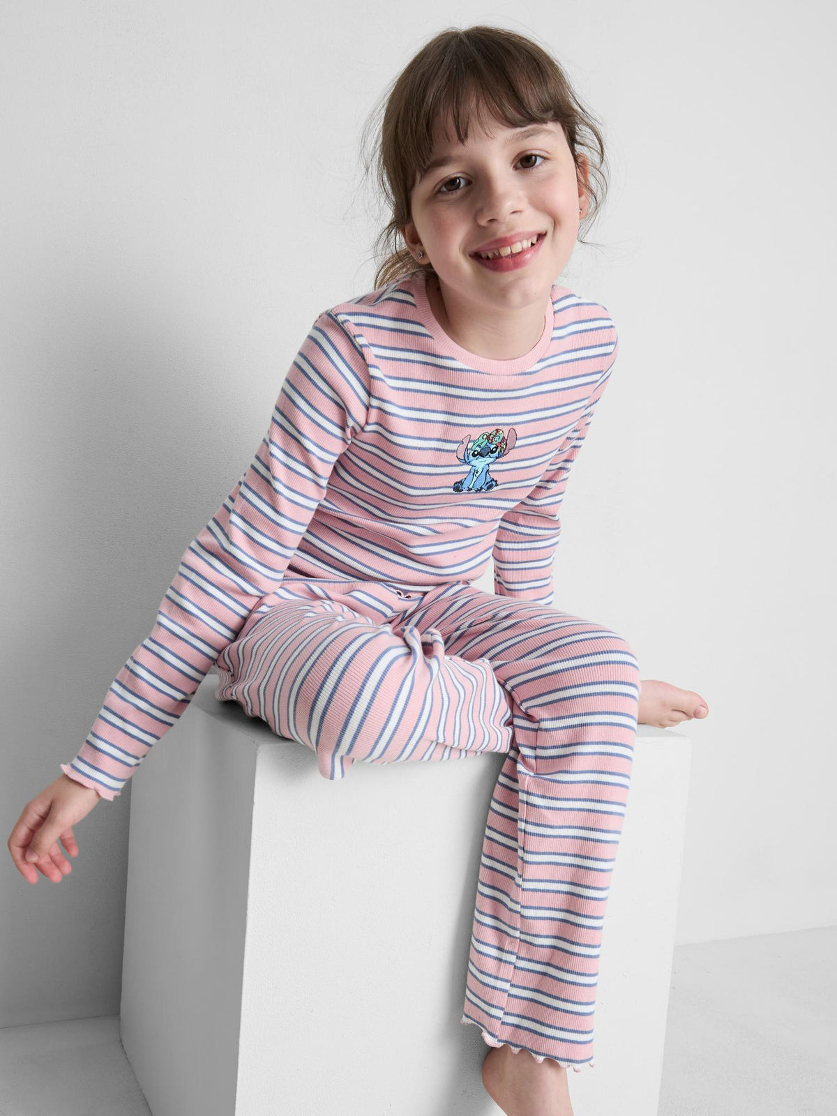 5-15yrs | Disney's Stitch Striped Pyjama Set - Light Blue
