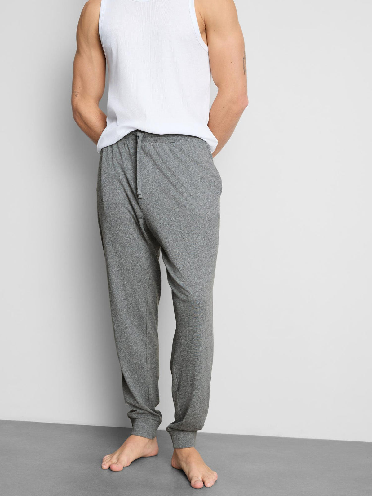 Cotton Rich Pyjama Bottoms - Grey Marl