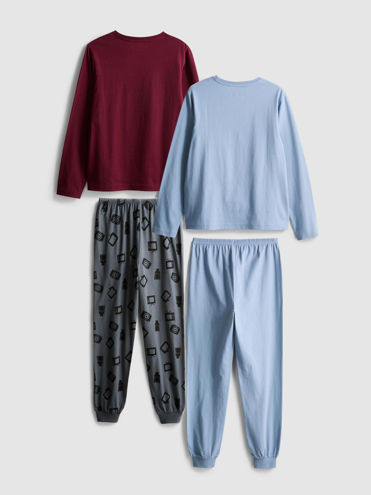 7-15yrs | 2pk Skibidi Toilet Long Pyjama Sets - Burgundy