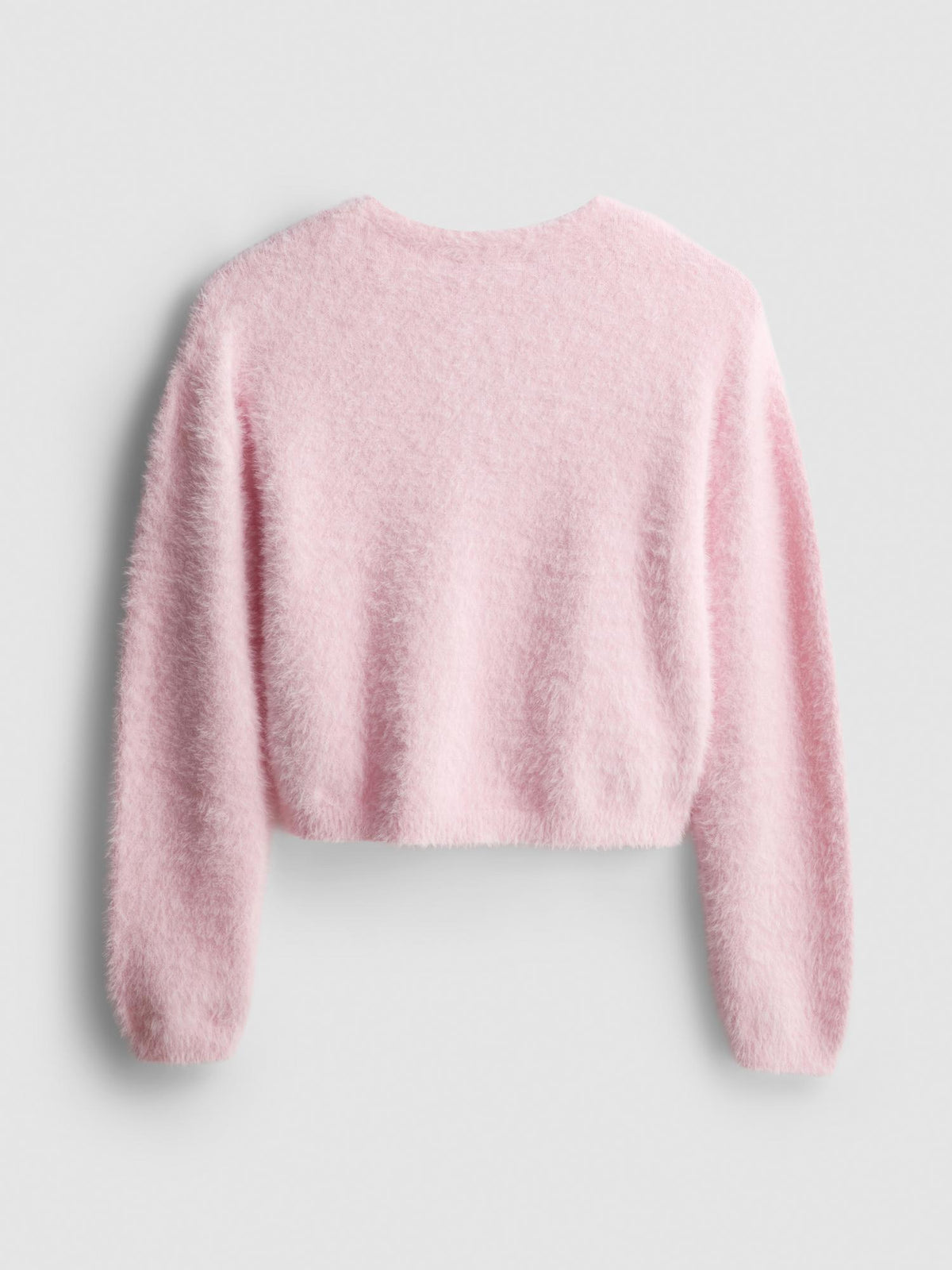 7-15yrs | V-Neck Fluffy Cardigan - Pink