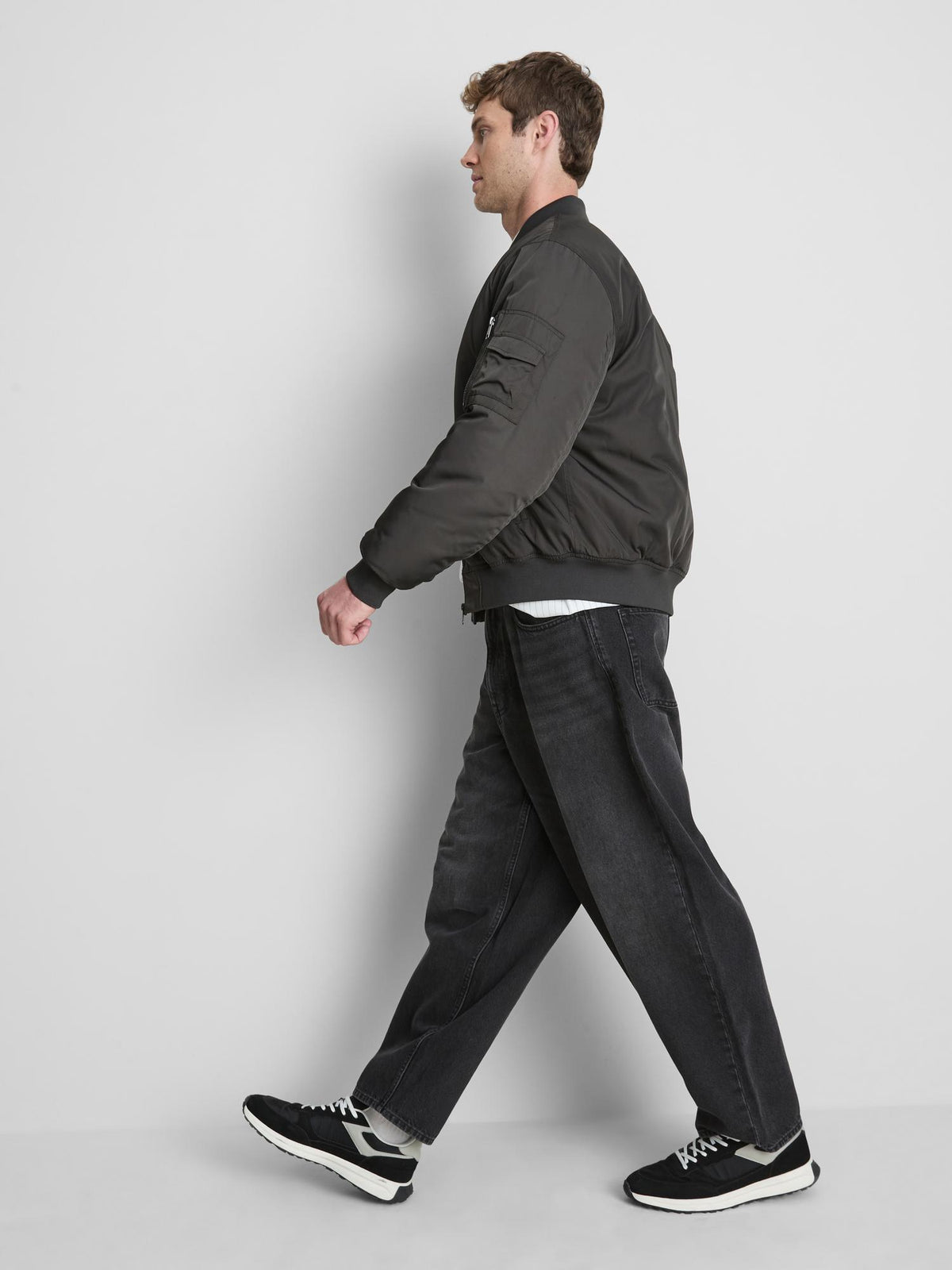 Padded Bomber Jacket - Grey