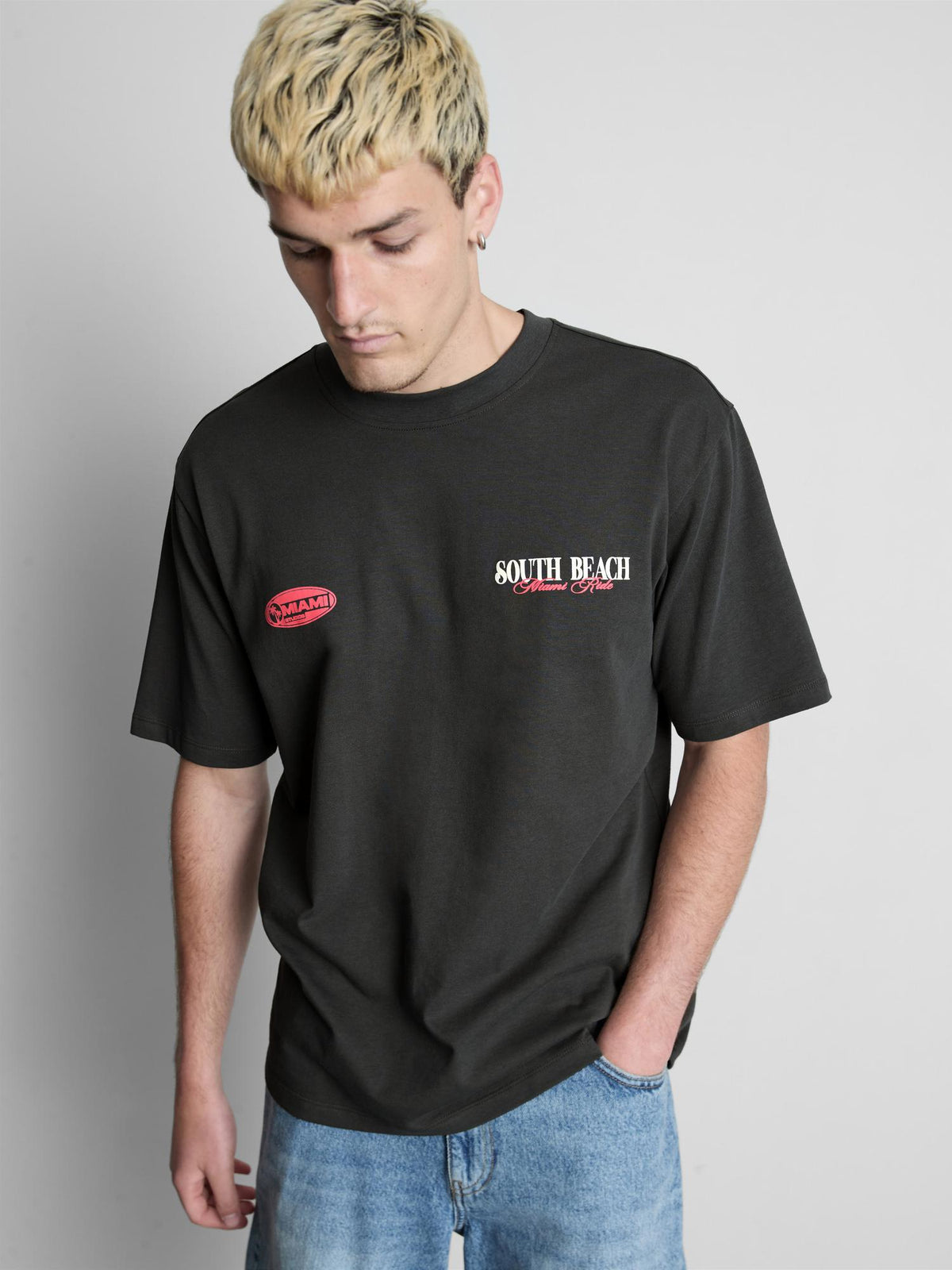 Miami Graphic T-Shirt - Charcoal