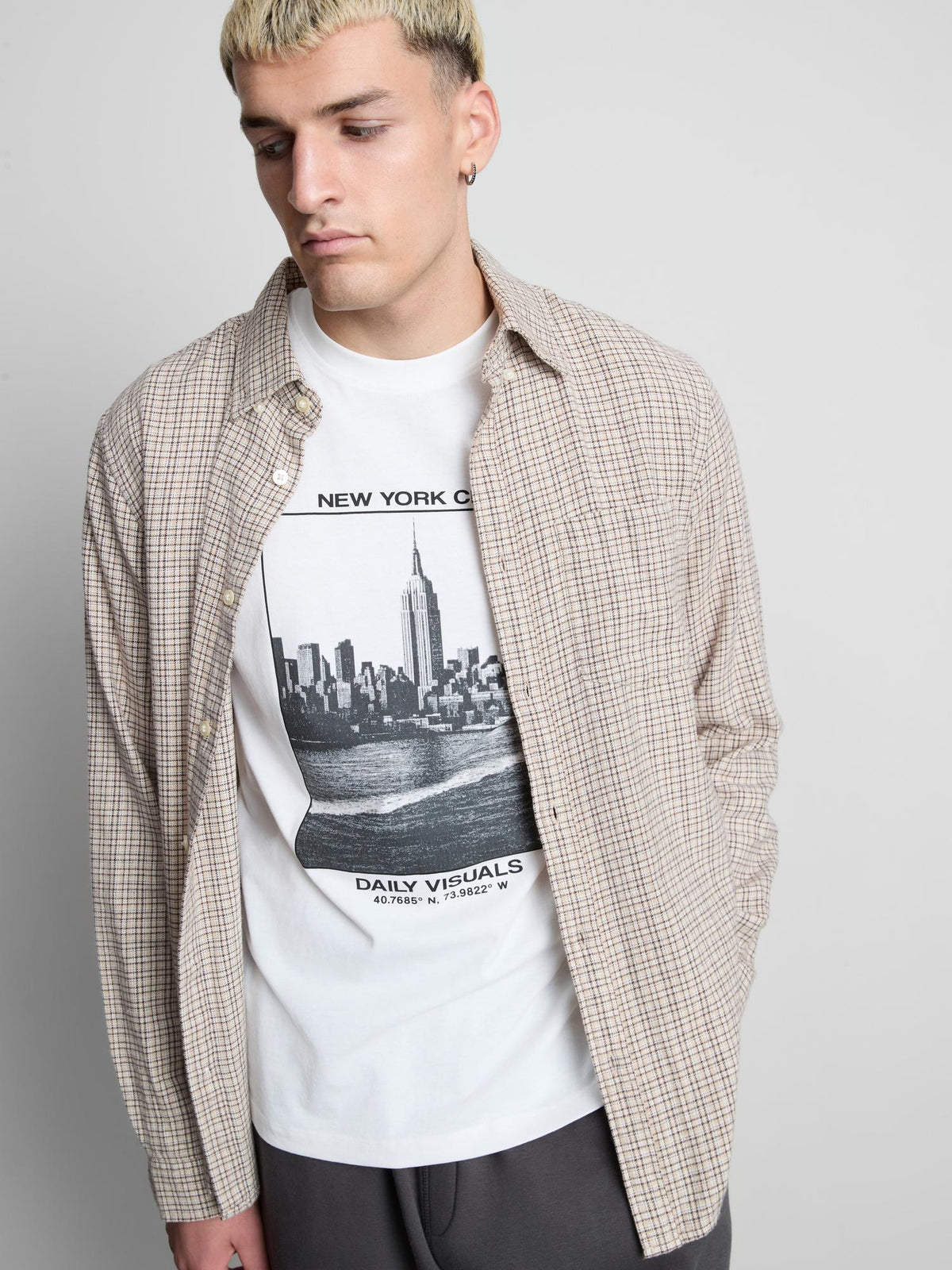 Pure Cotton New York City Photographic Graphic T-Shirt - White