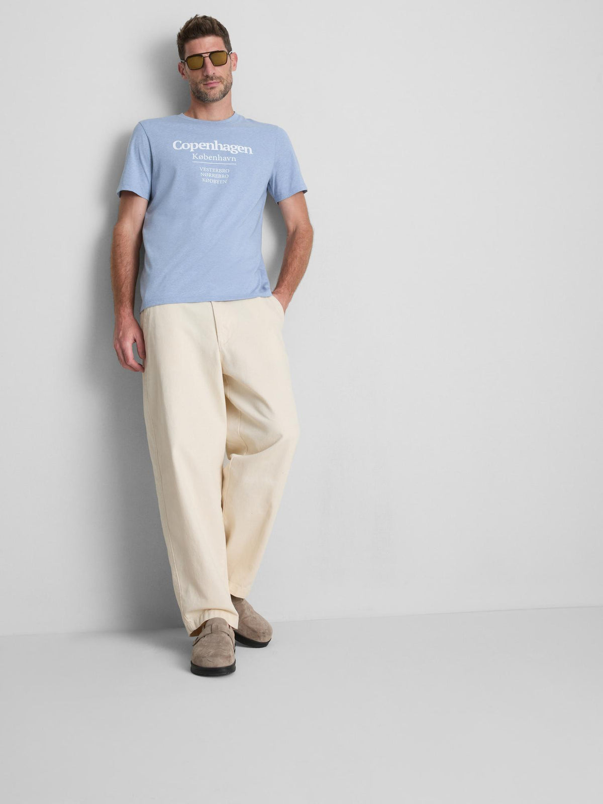 Copenhagen Pure Cotton Graphic T-Shirt - Light Blue