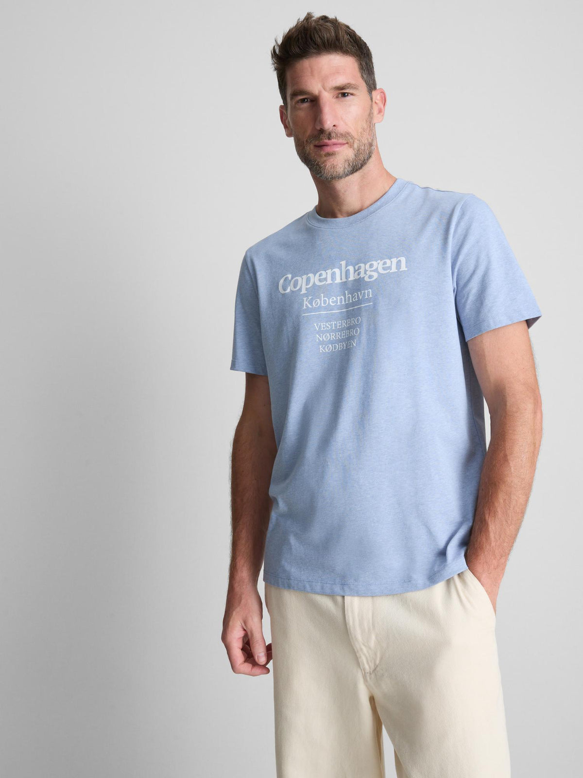 Copenhagen Pure Cotton Graphic T-Shirt - Light Blue
