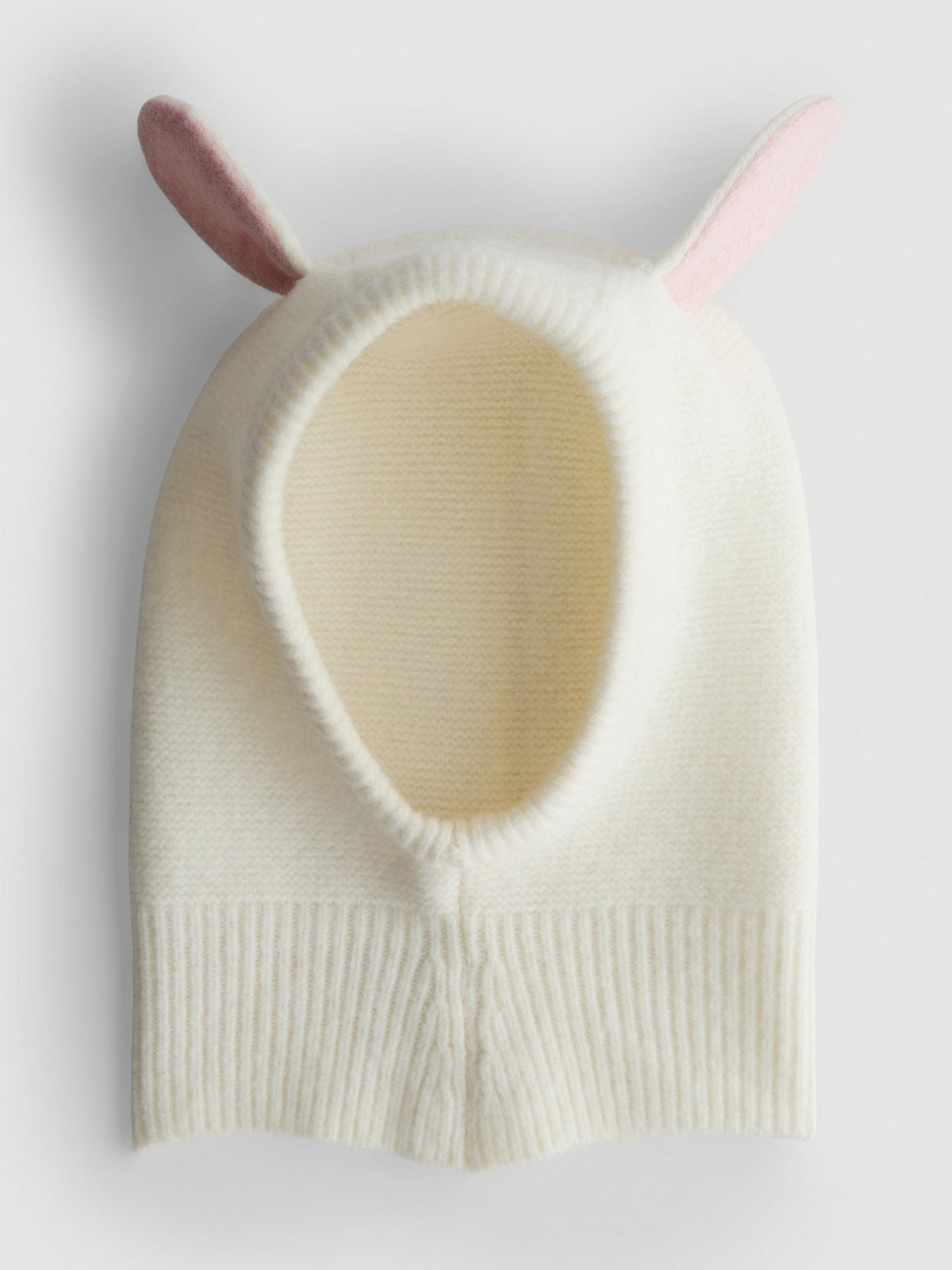 Knitted Bunny Ear Balaclava - Cream