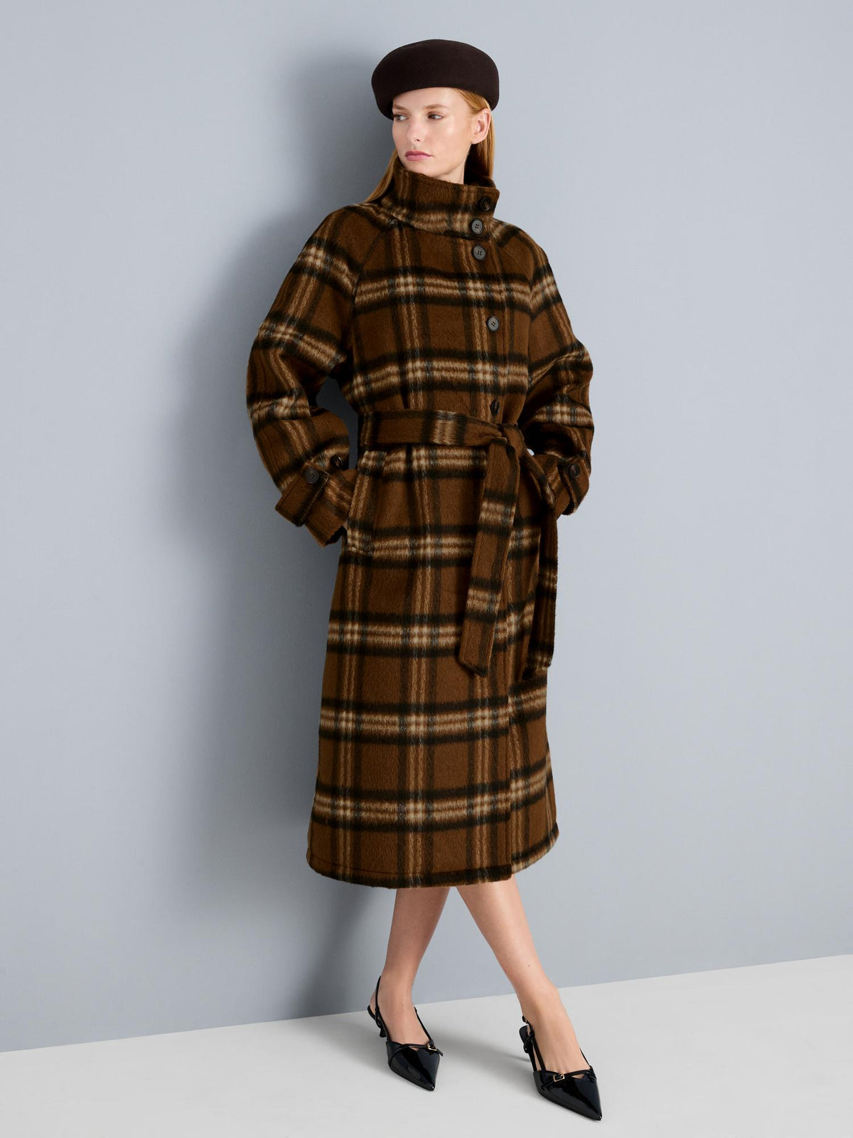 Blanket Check Longline Coat - Multi