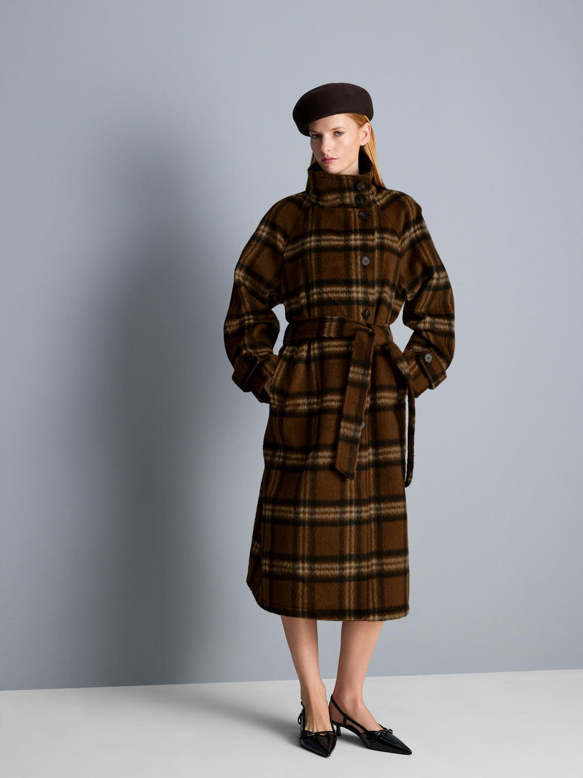 Blanket Check Longline Coat - Multi