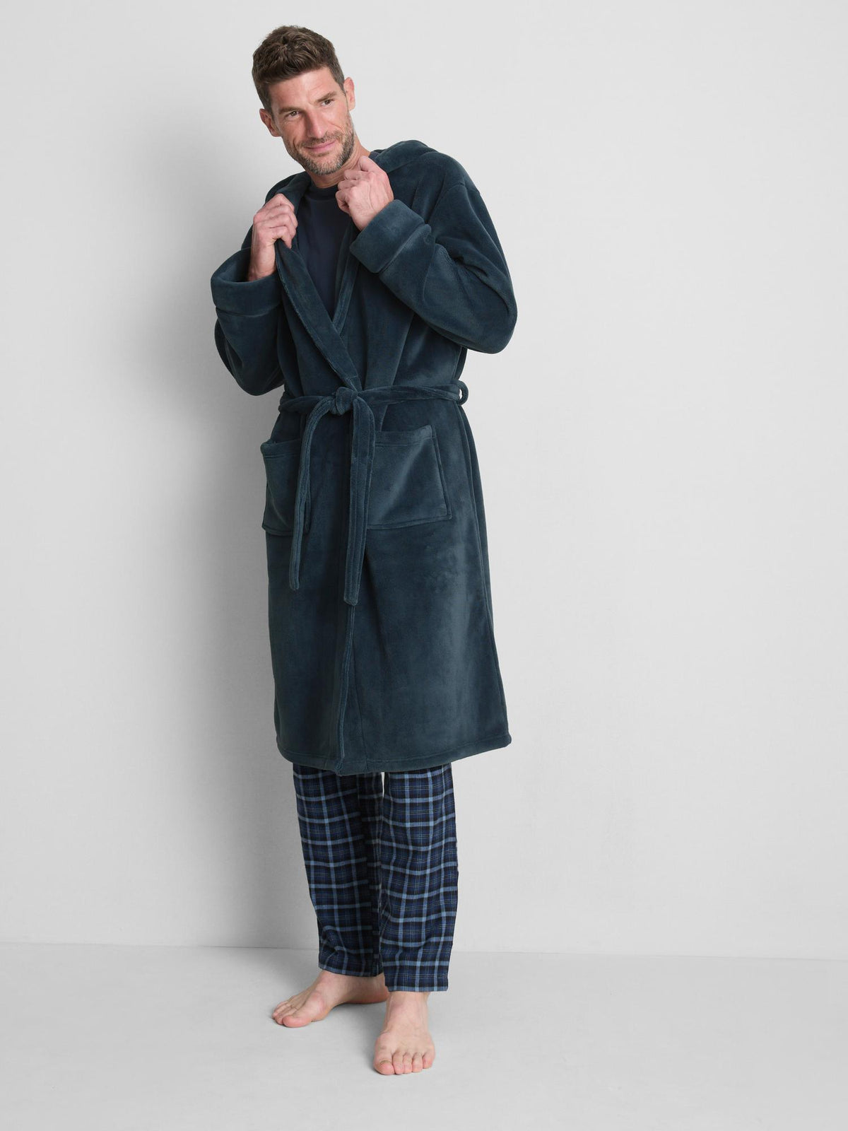 Hooded Bath Robe - Blue