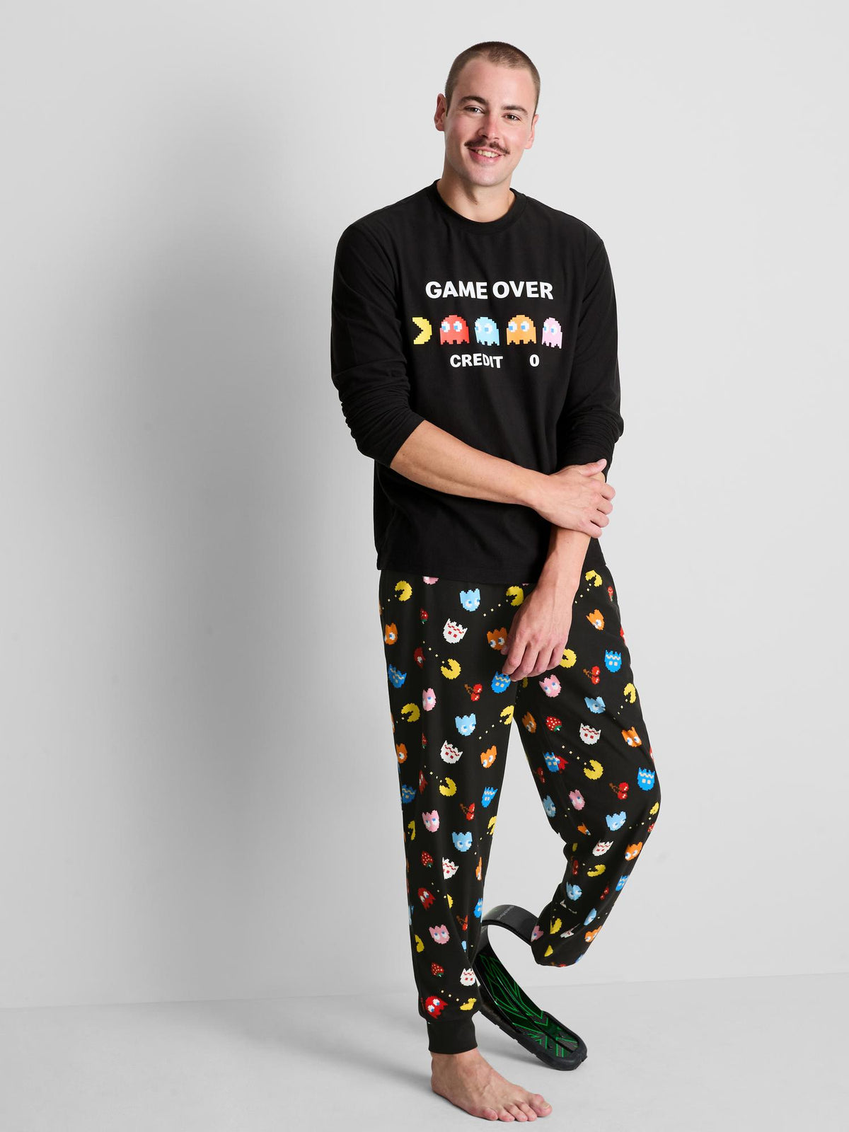 PAC-MAN Game Over Long Sleeve Pyjama Set - Black