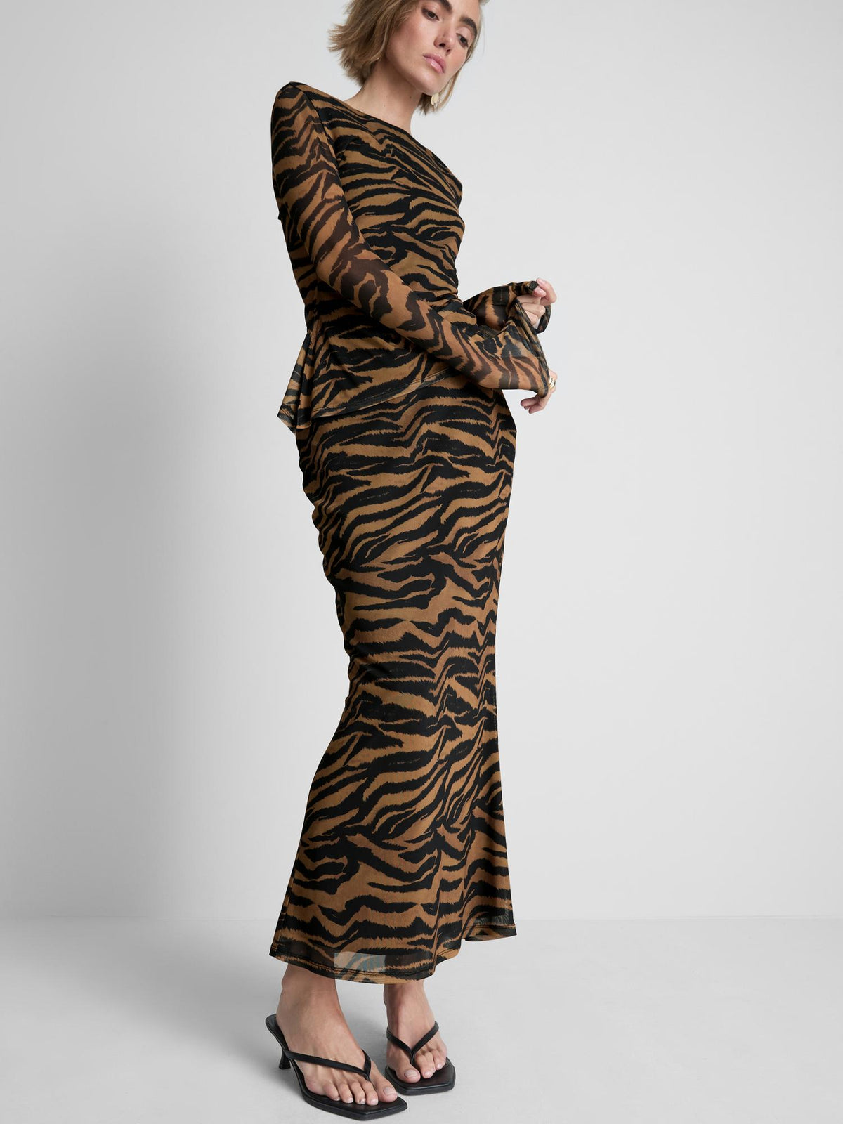 Tiger Mesh Midi Skirt - Multi