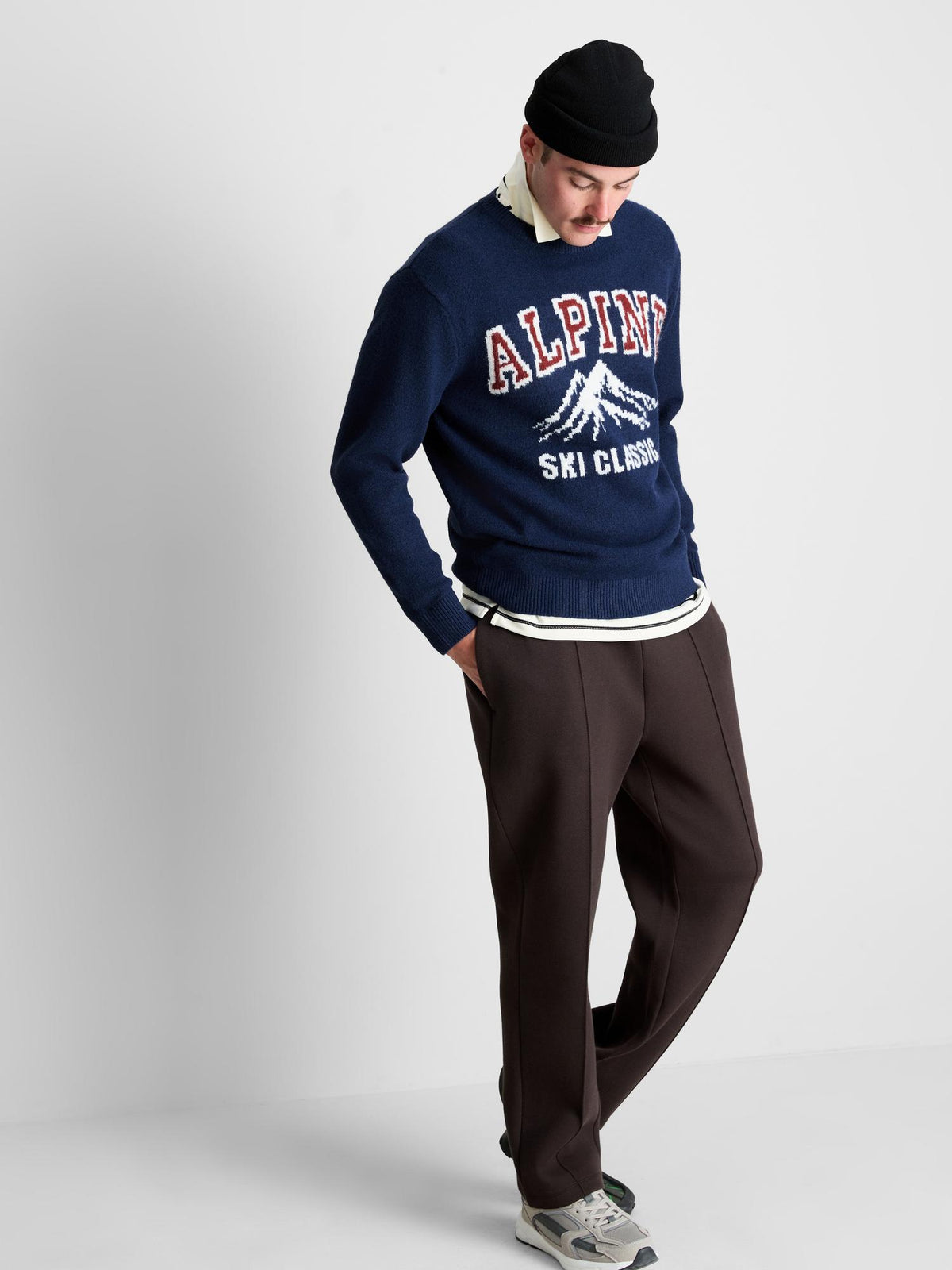 Alpine Ski Classic Knitted Jumper - Blue