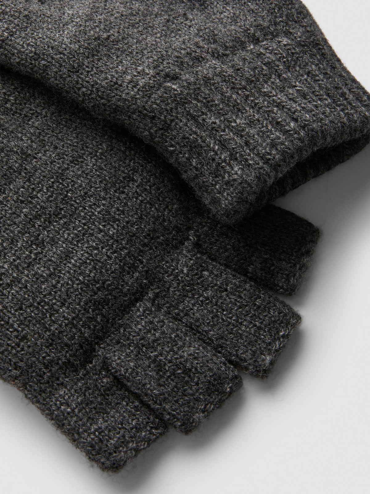 Knitted Fingerless Gloves - Charcoal