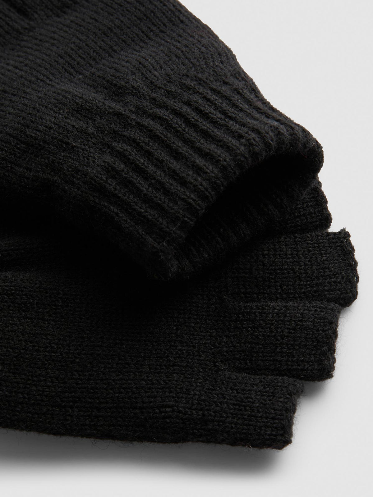 Knitted Fingerless Gloves - Black