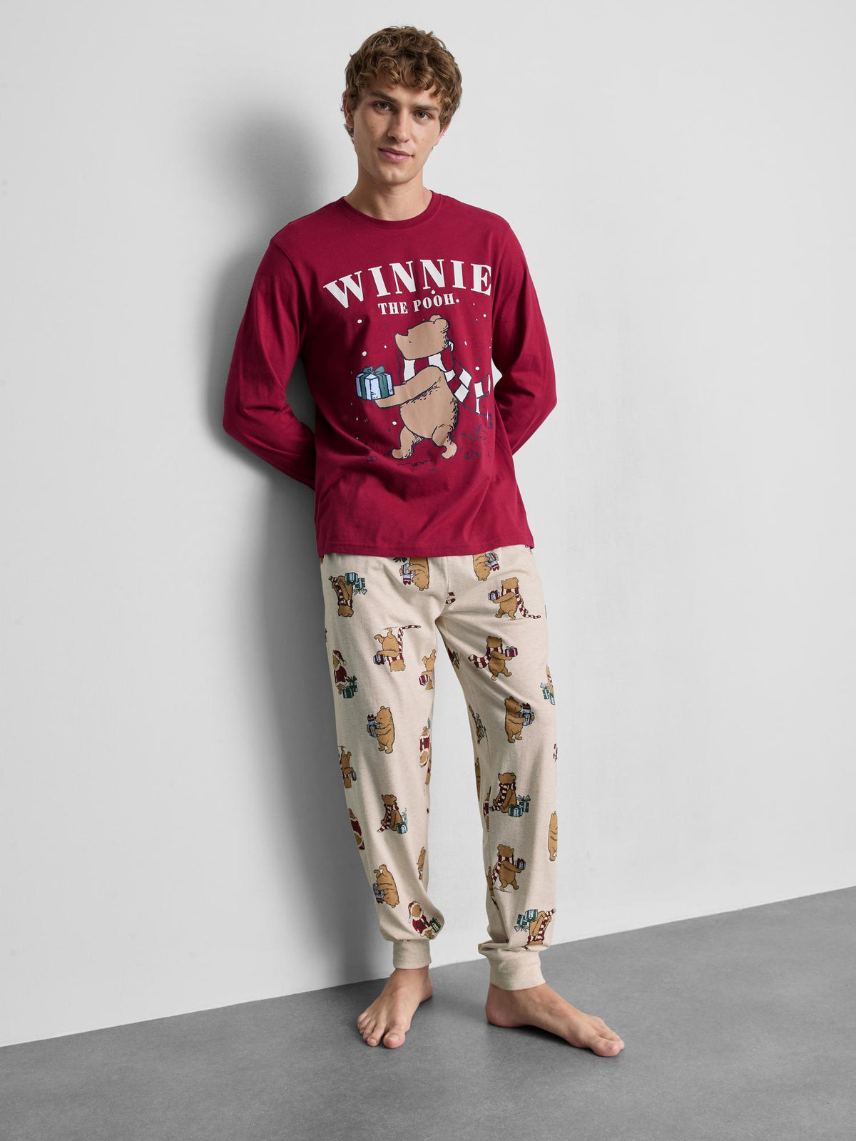 Men’s Disney’s Winnie the Pooh Family Christmas Pyjamas - Red