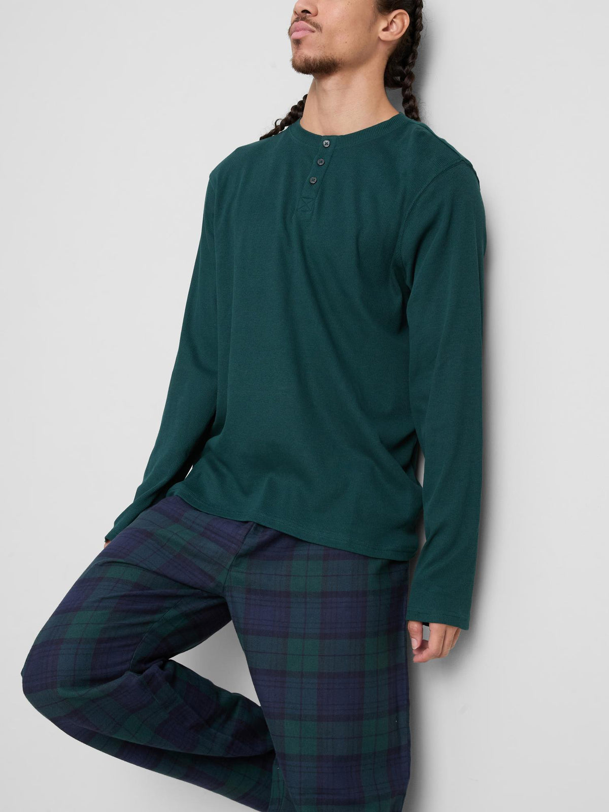 Henley Flannel Pyjamas - Green