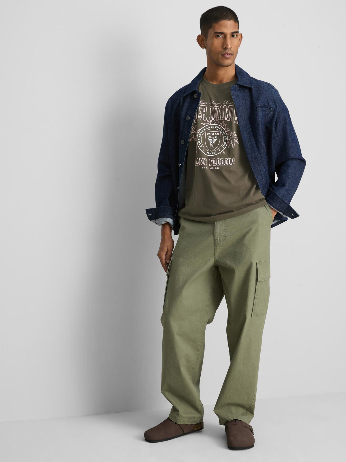 Inter Miami CF Pure Cotton Graphic T-Shirt - Charcoal