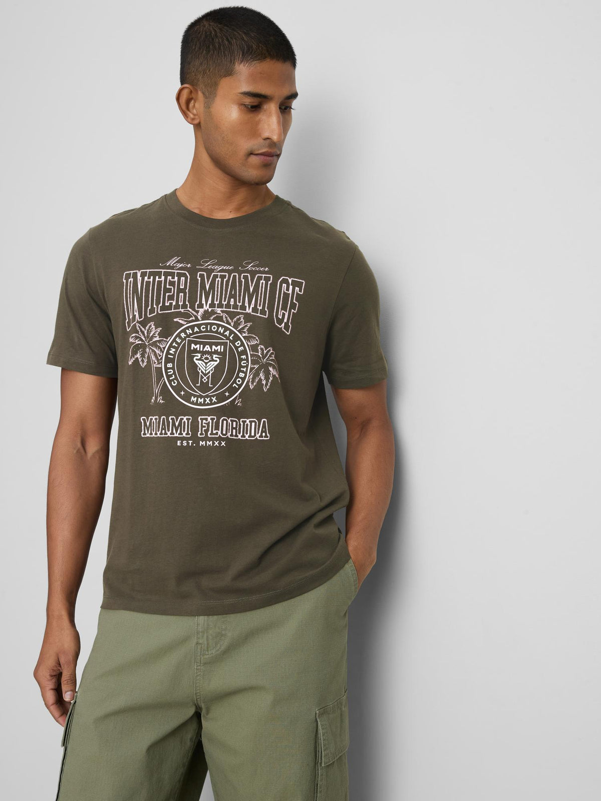 Inter Miami CF Pure Cotton Graphic T-Shirt - Charcoal