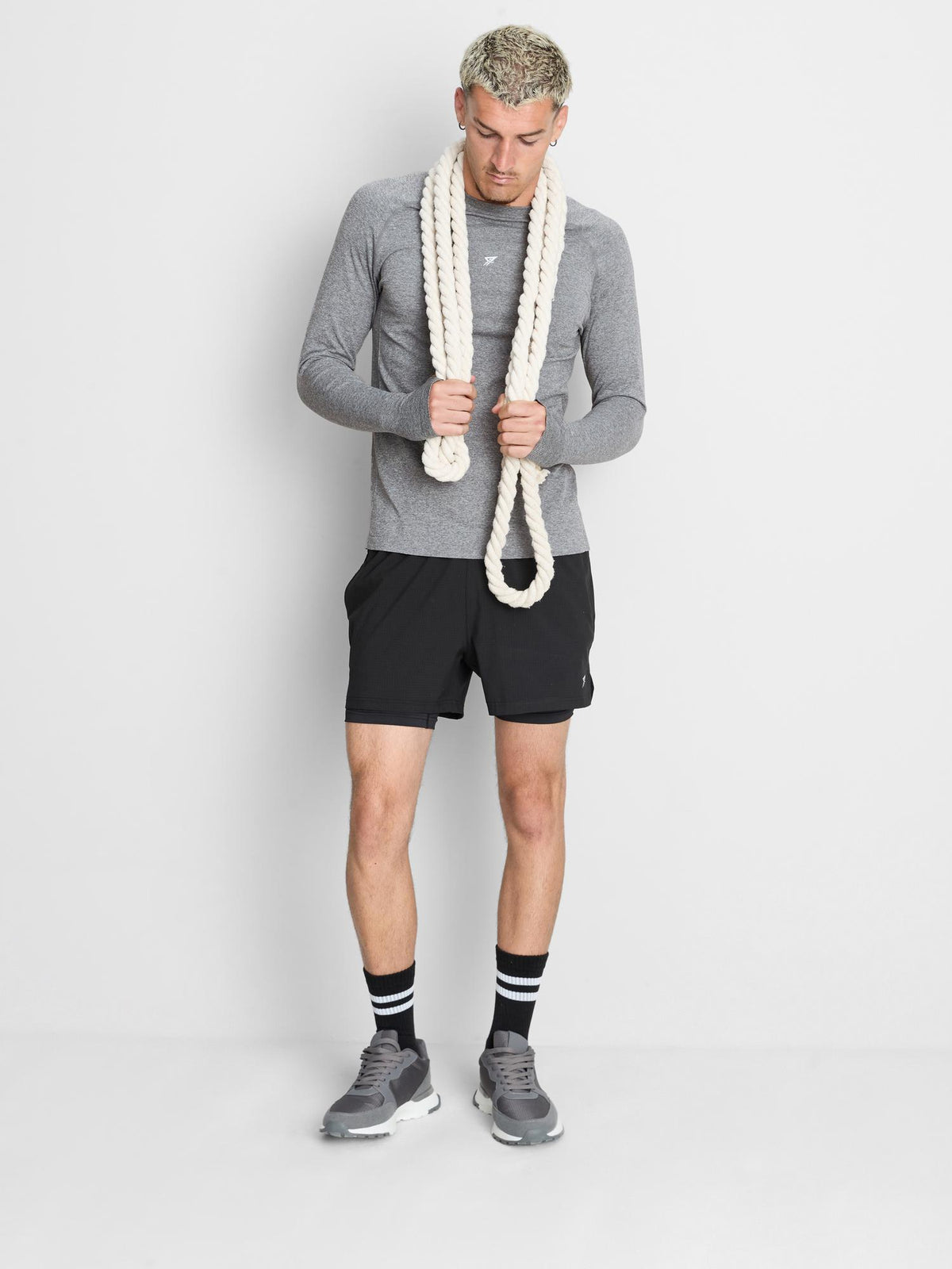 Active Seamless Long Sleeve T-Shirt - Grey Marl