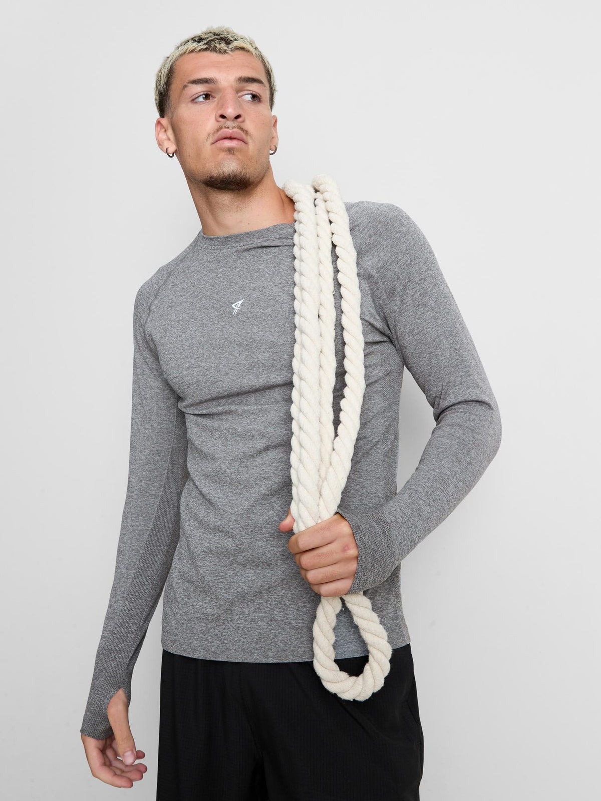 Active Seamless Long Sleeve T-Shirt - Grey Marl