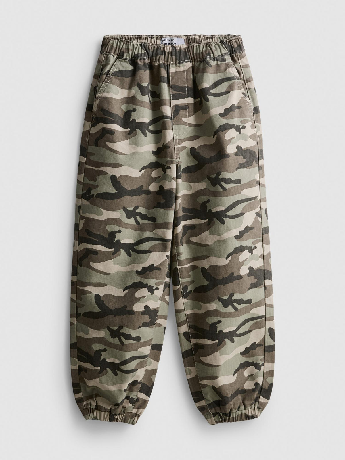 7-15yrs | Pure Cotton Camouflage Cuffed Cargo Trousers - Camouflage