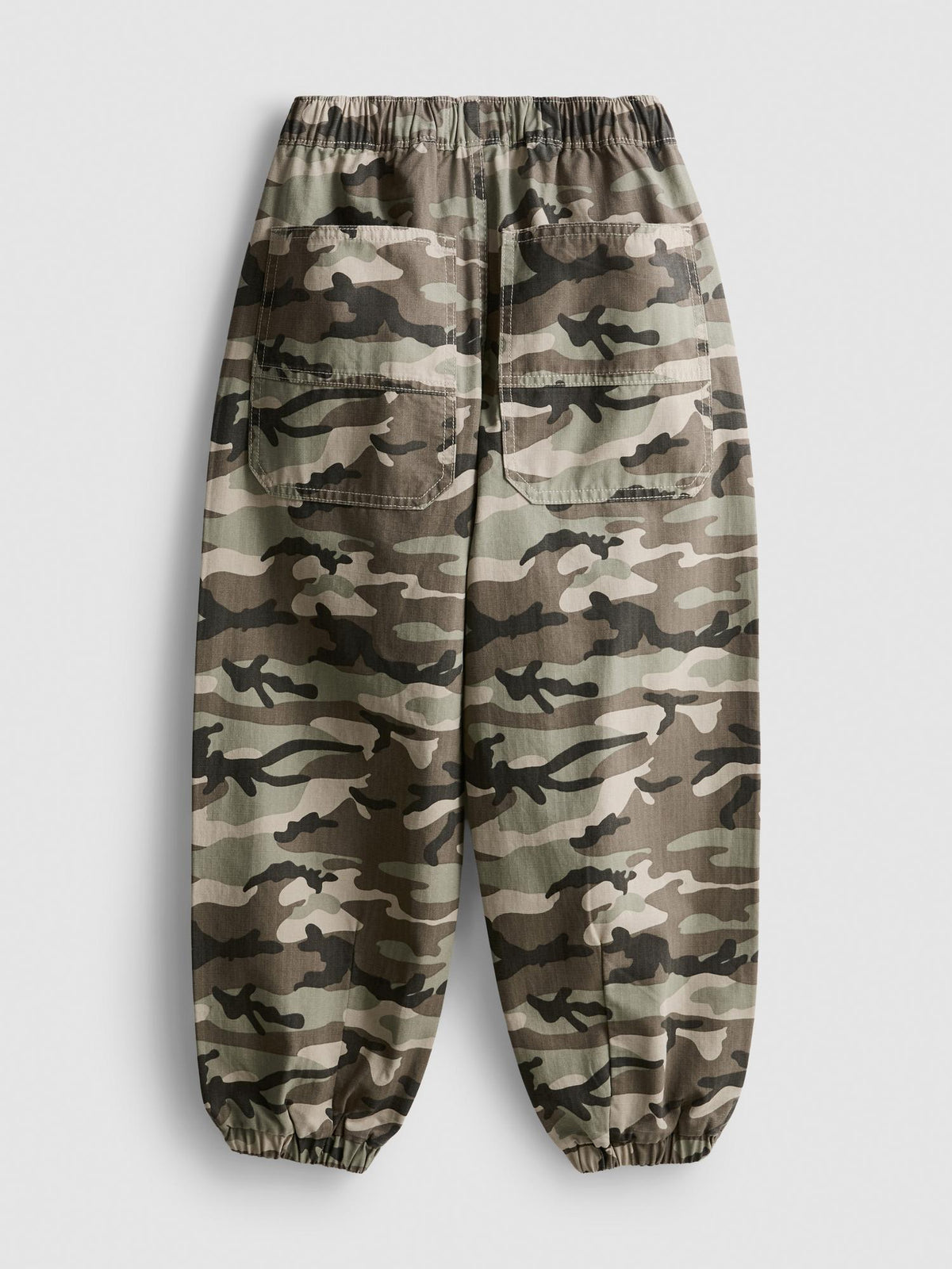 7-15yrs | Pure Cotton Camouflage Cuffed Cargo Trousers - Camouflage