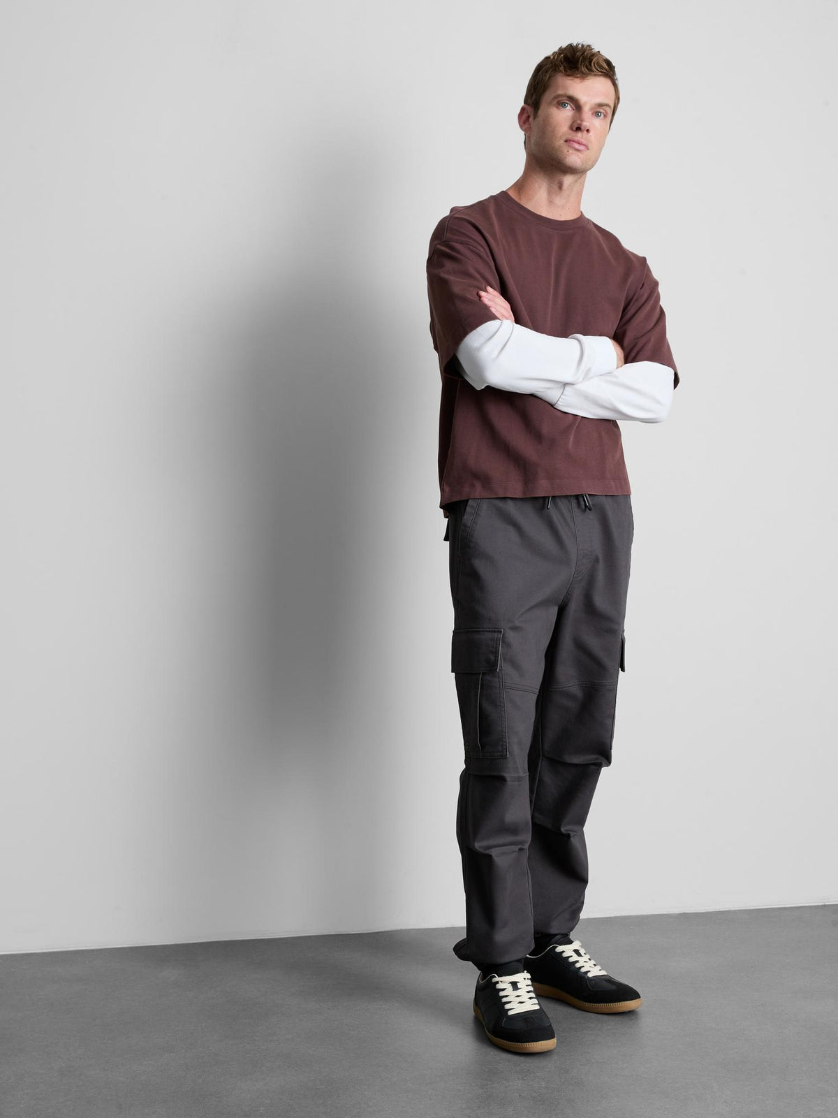 Drawstring Cargo Joggers - Grey