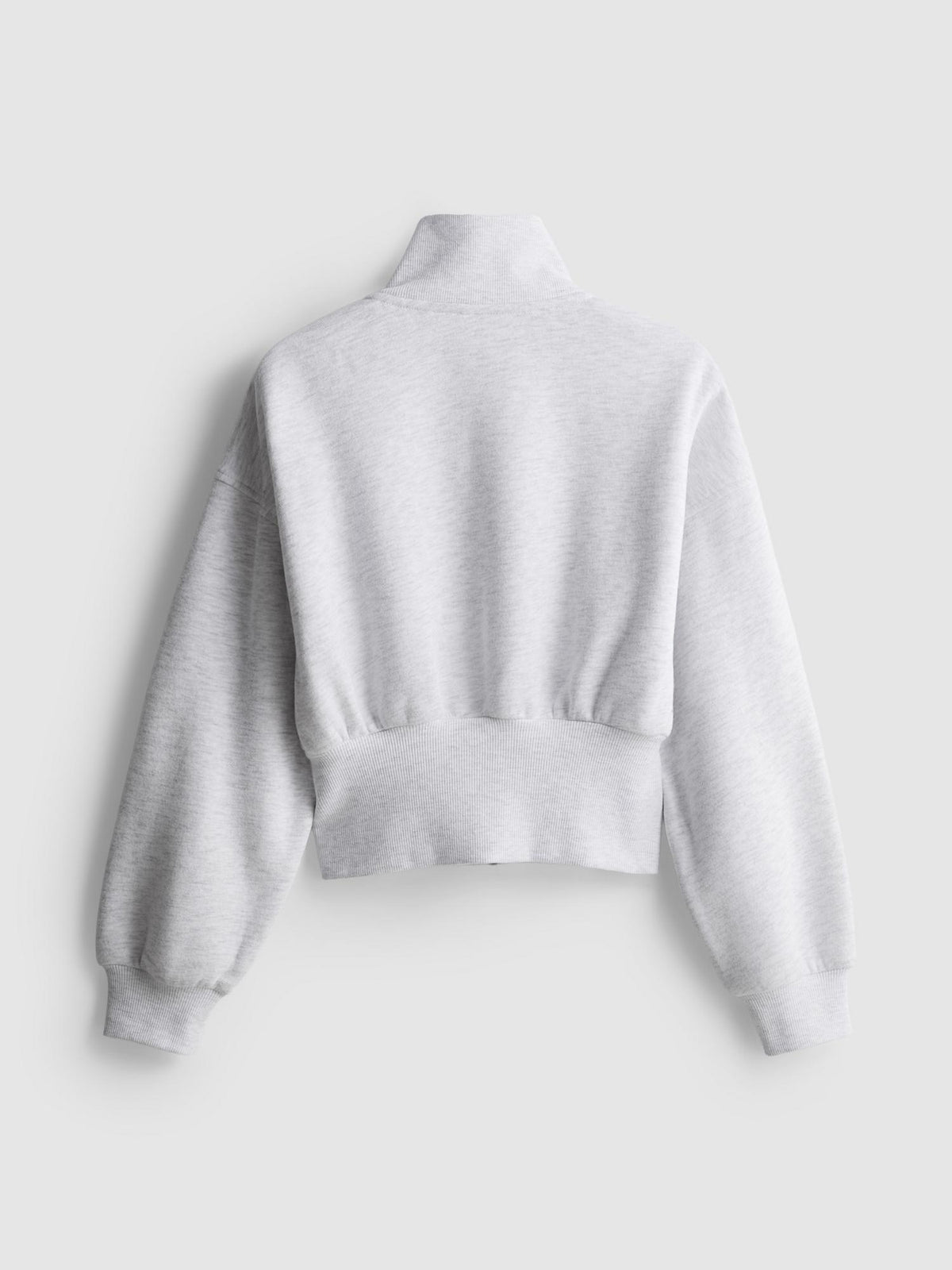 7-15yrs | Cotton Rich Funnel Neck Zip-Up Sweatshirt - Grey Marl