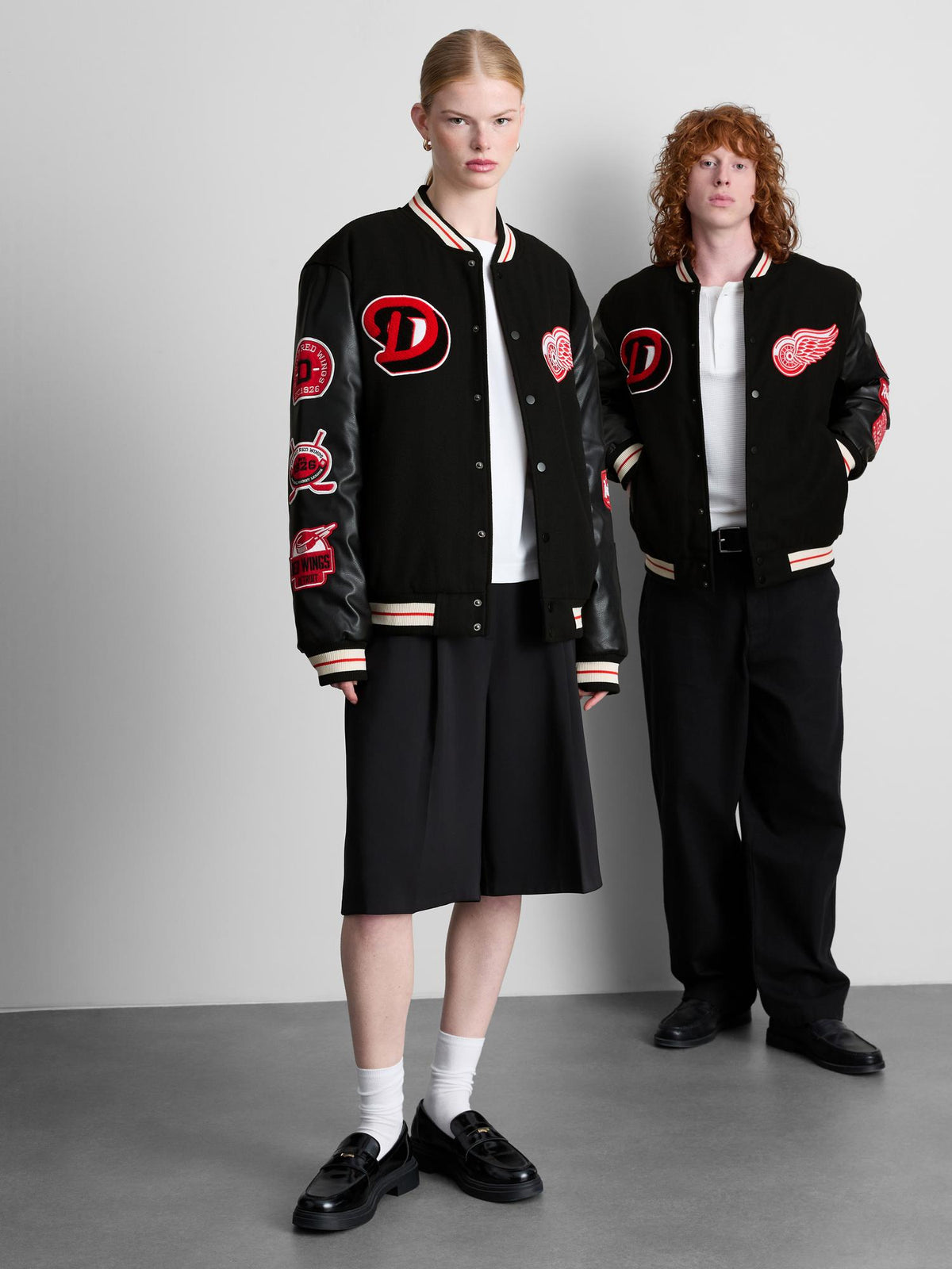 NHL Detroit Red Wings Varsity Jacket - Black