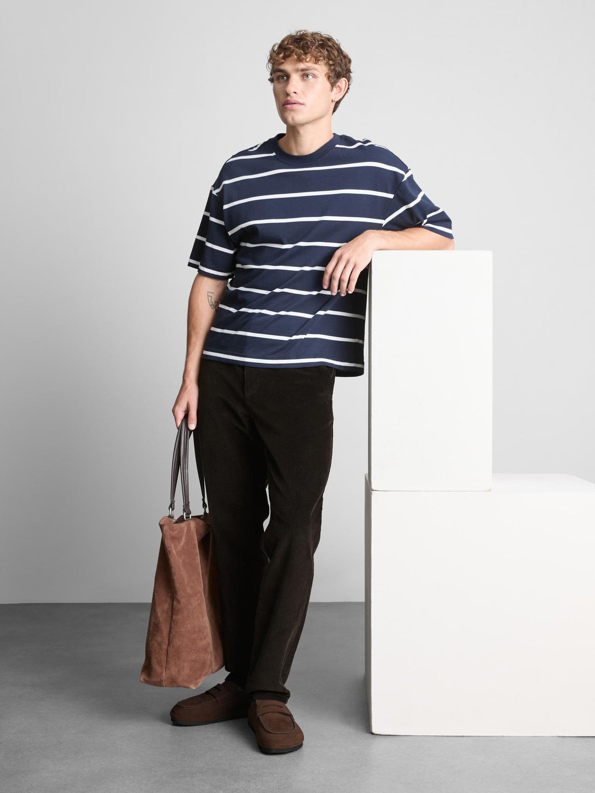 Pure Cotton Slim Fit Corduroy Trousers - Brown