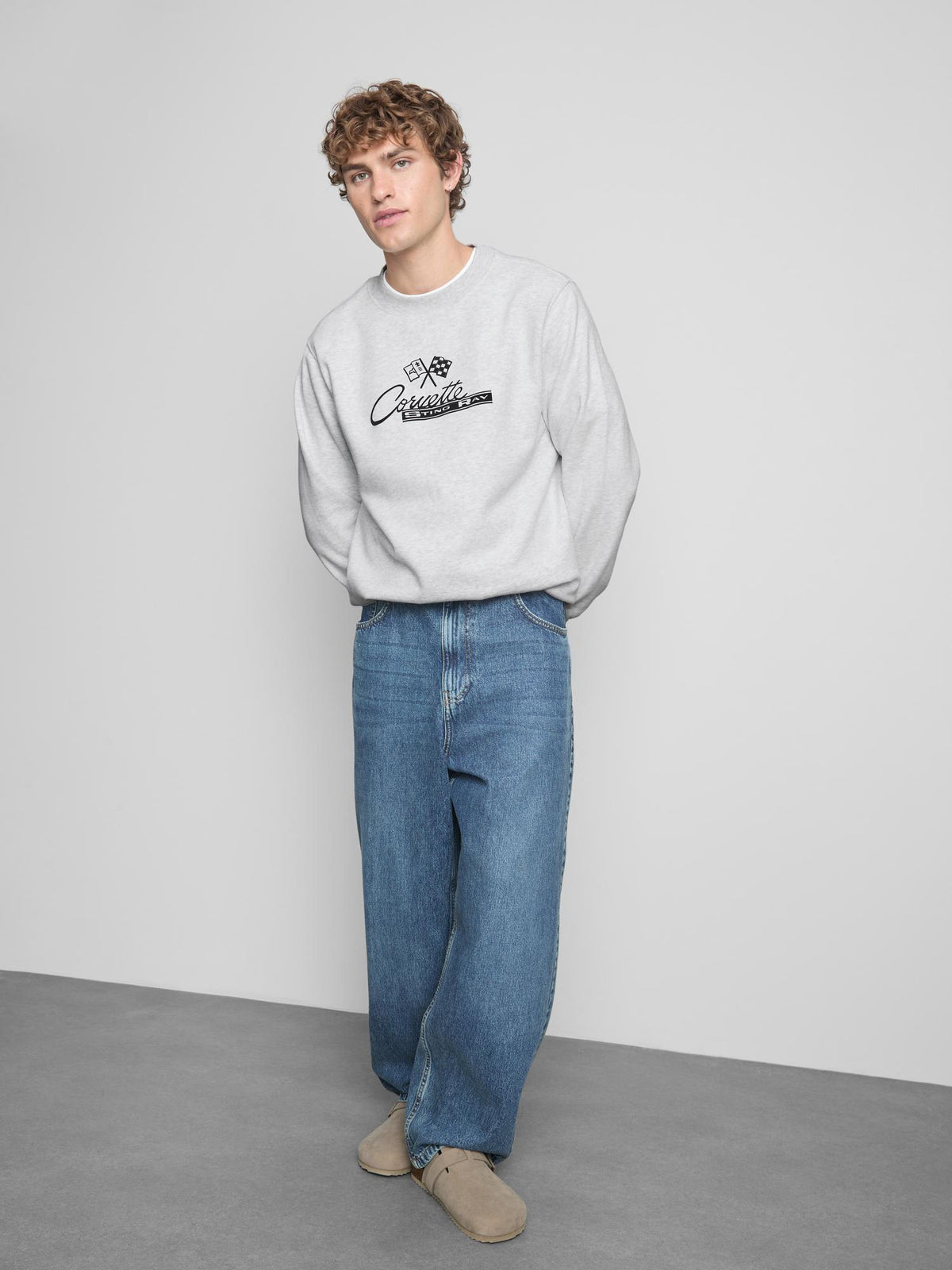 Cotton Rich Chevrolet Corvette Sting Ray Sweatshirt - Grey Marl