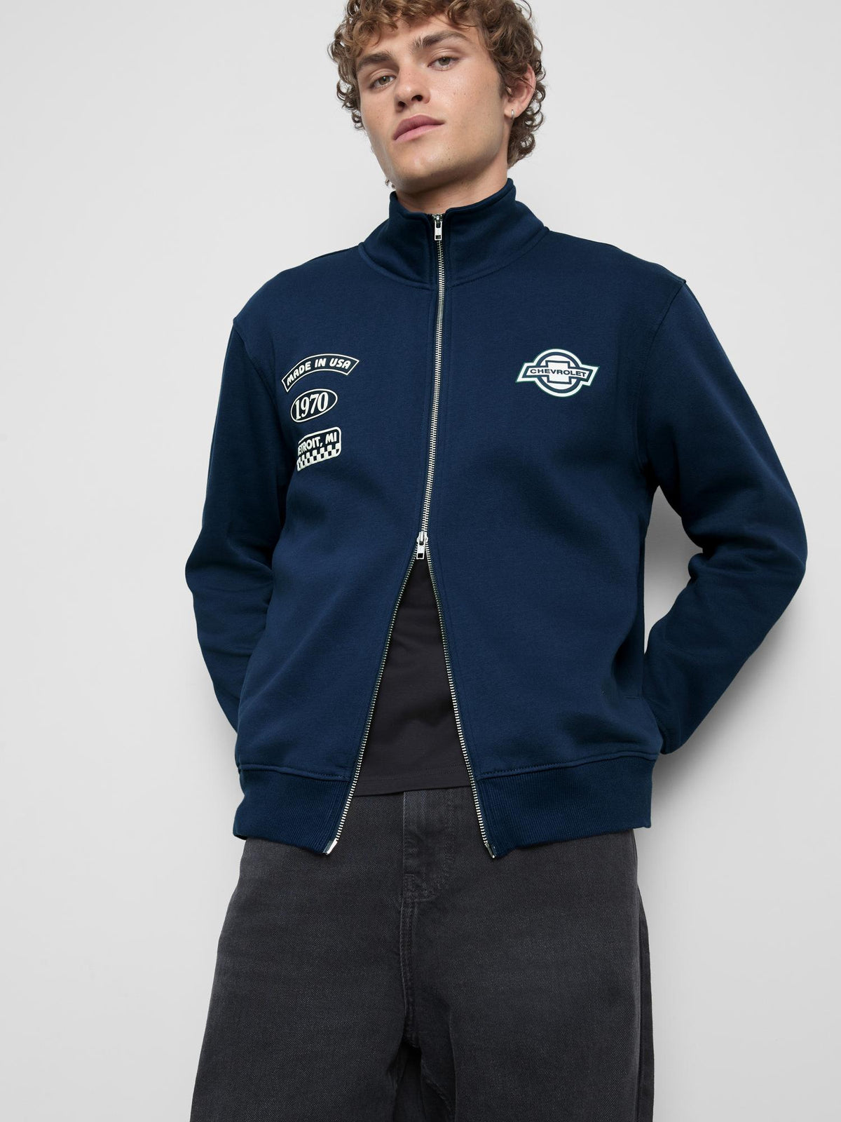 Chevrolet Cotton Rich Zip-Through Sweatshirt - Navy