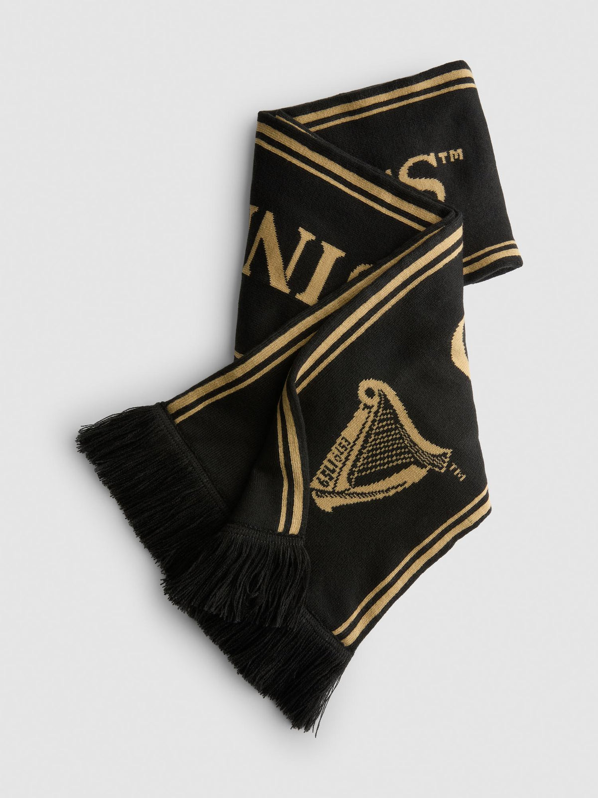 Guinness Fringed Scarf - Black