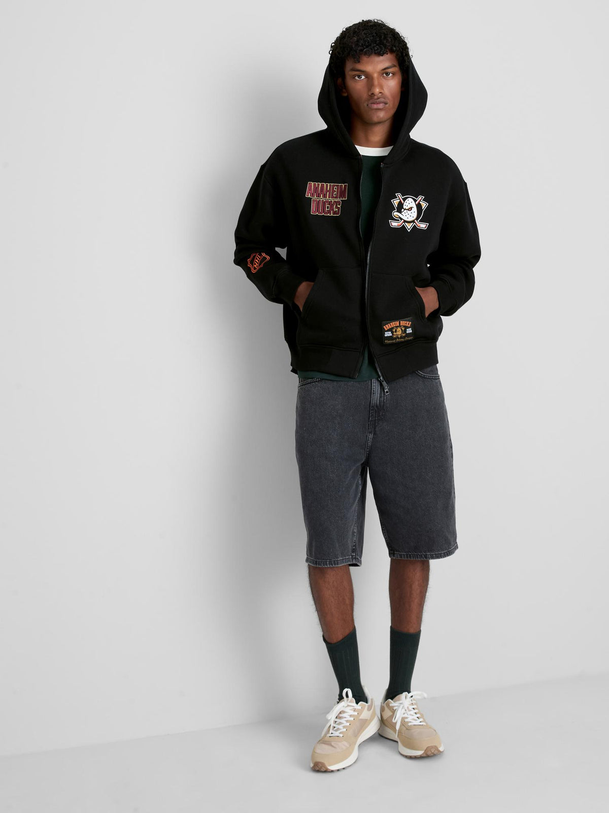 NHL Anaheim Ducks Cotton Rich Zip Hoodie - Black