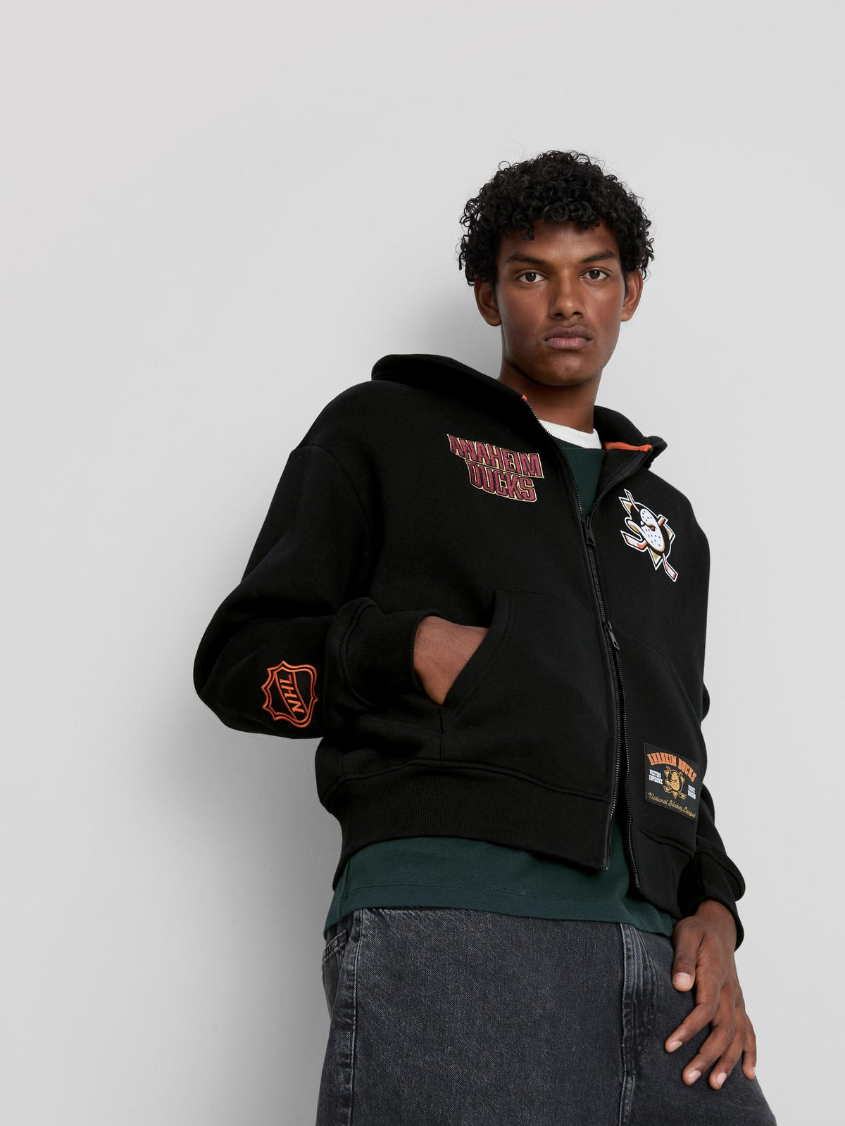 NHL Anaheim Ducks Cotton Rich Zip Hoodie - Black